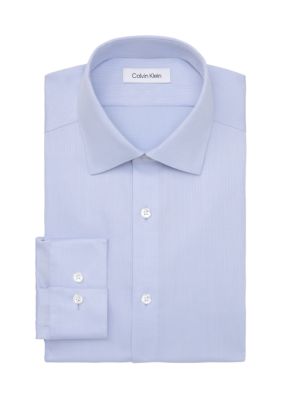 Calvin Klein Men's Performance Wrinkle Free Occasion, Slim Fit Dress Shirt, Blue, 17.5 34/35