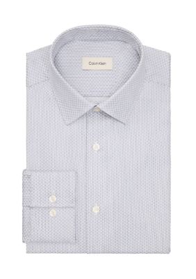 Calvin Klein Men's Refined Cotton Stretch, Slim Fit Dress Shirt, Blue, 16 34/35
