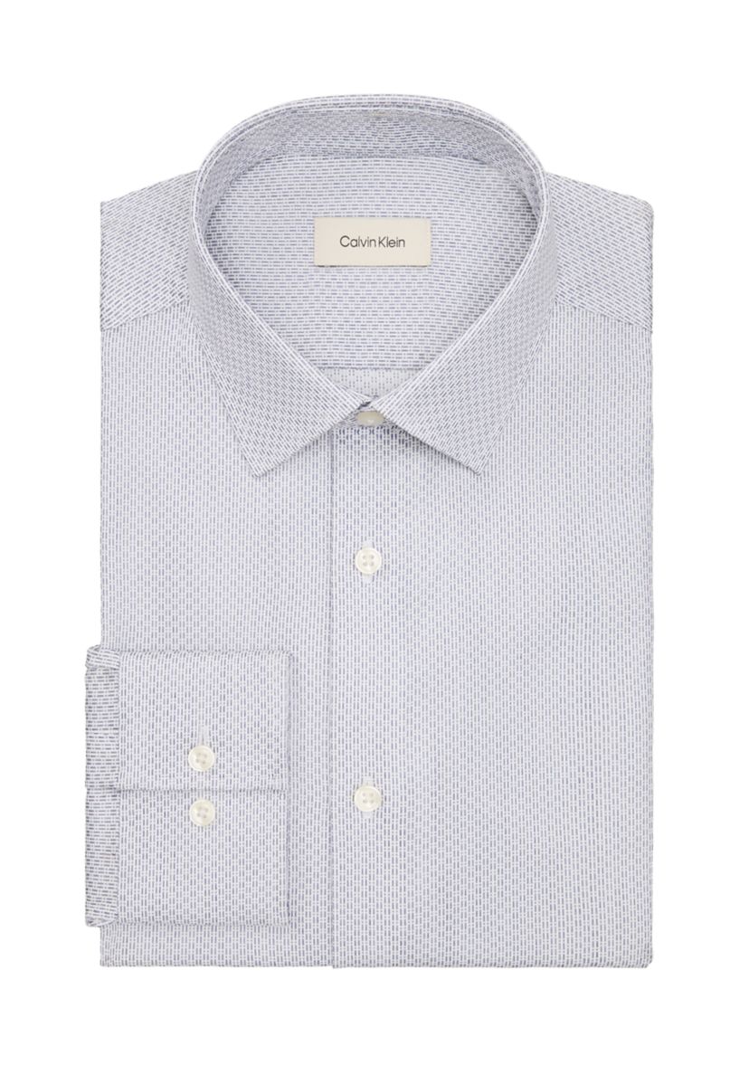 Mens Refined Cotton Stretch, Slim Fit Dress Shirt