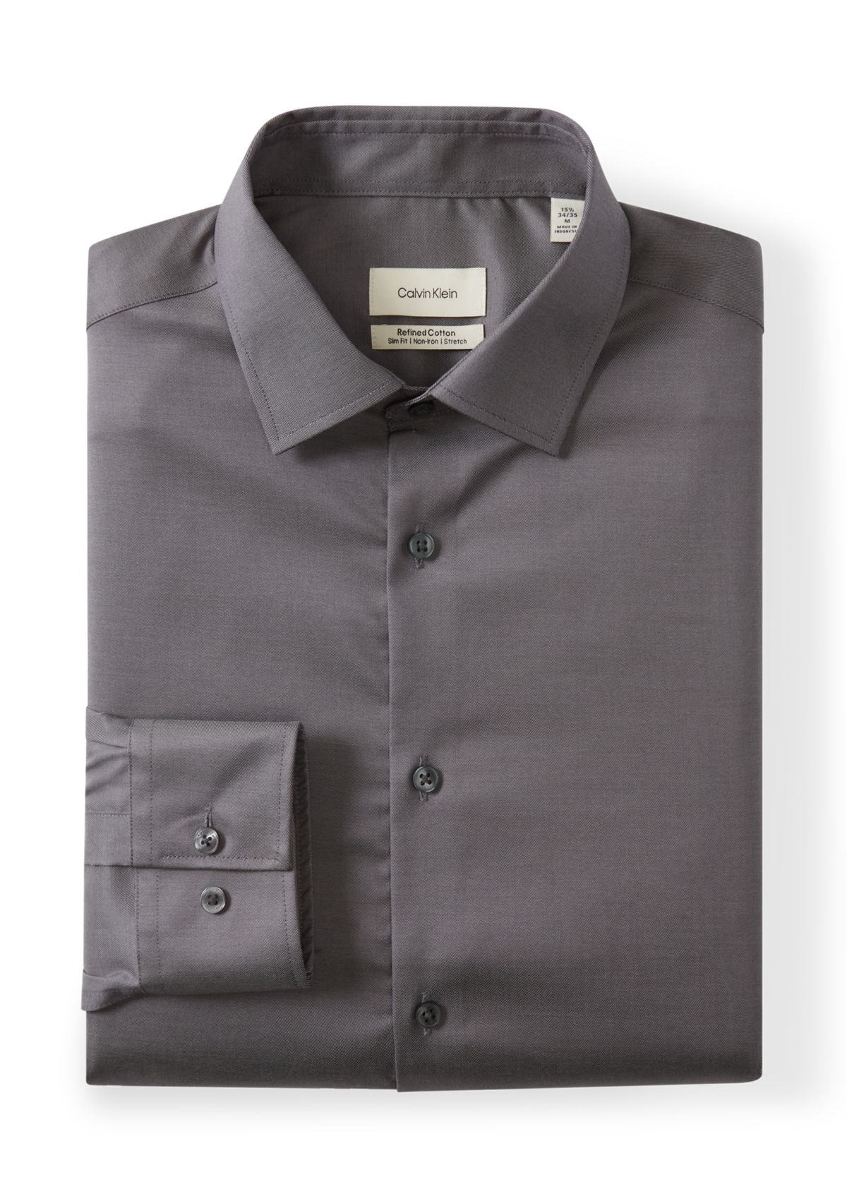 Mens Refined Cotton Stretch Slim Fit Dress Shirt