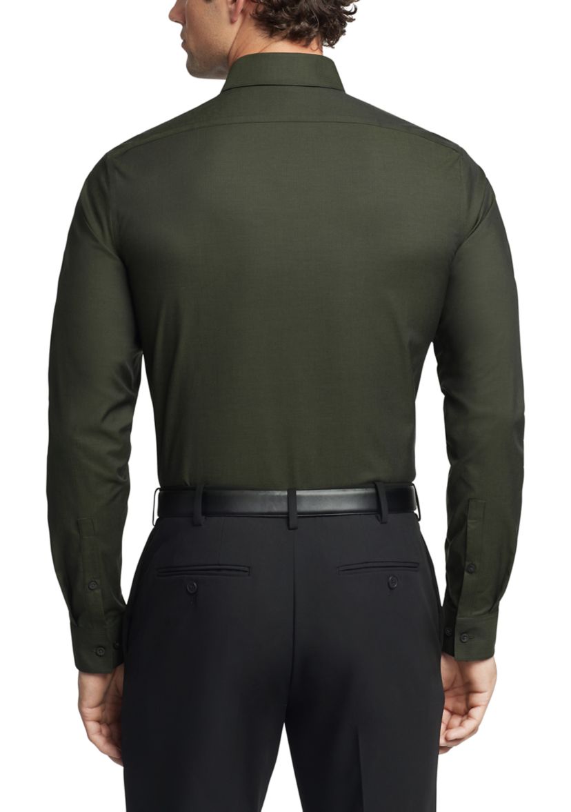 Mens Calvin Klein Steel+ Herringbone Slim Fit Dress Shirt