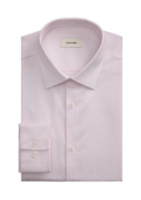 Calvin Klein Men's Long Sleeve Slim Fit Solid Shirt, Pink, 16.5 34/35