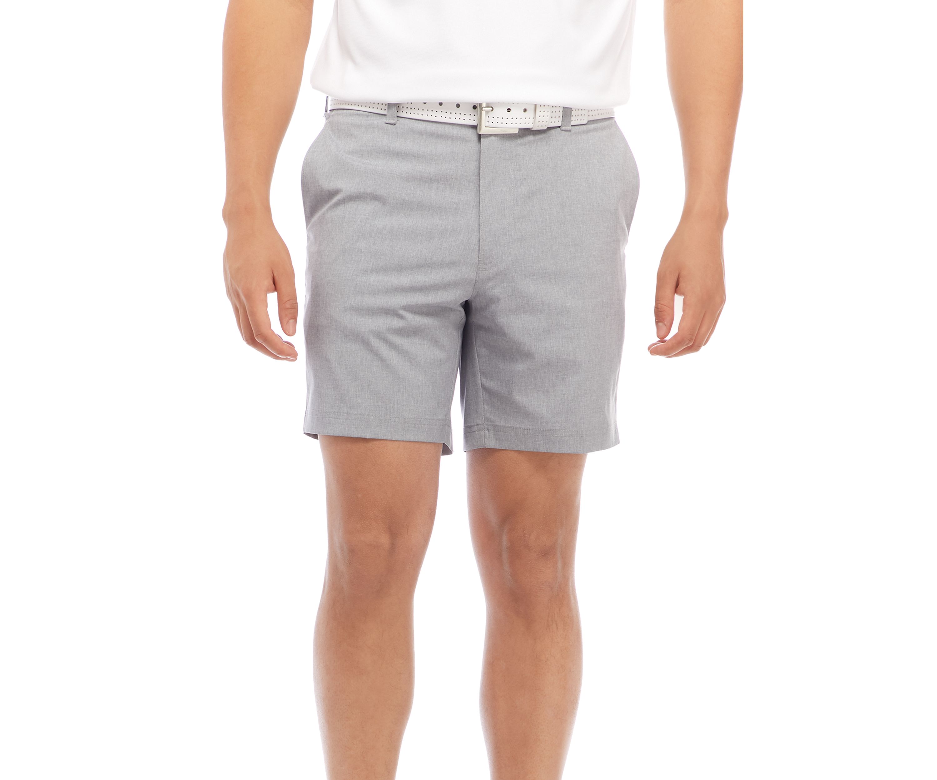 7 Inch Flat Front Heathered Golf Shorts 