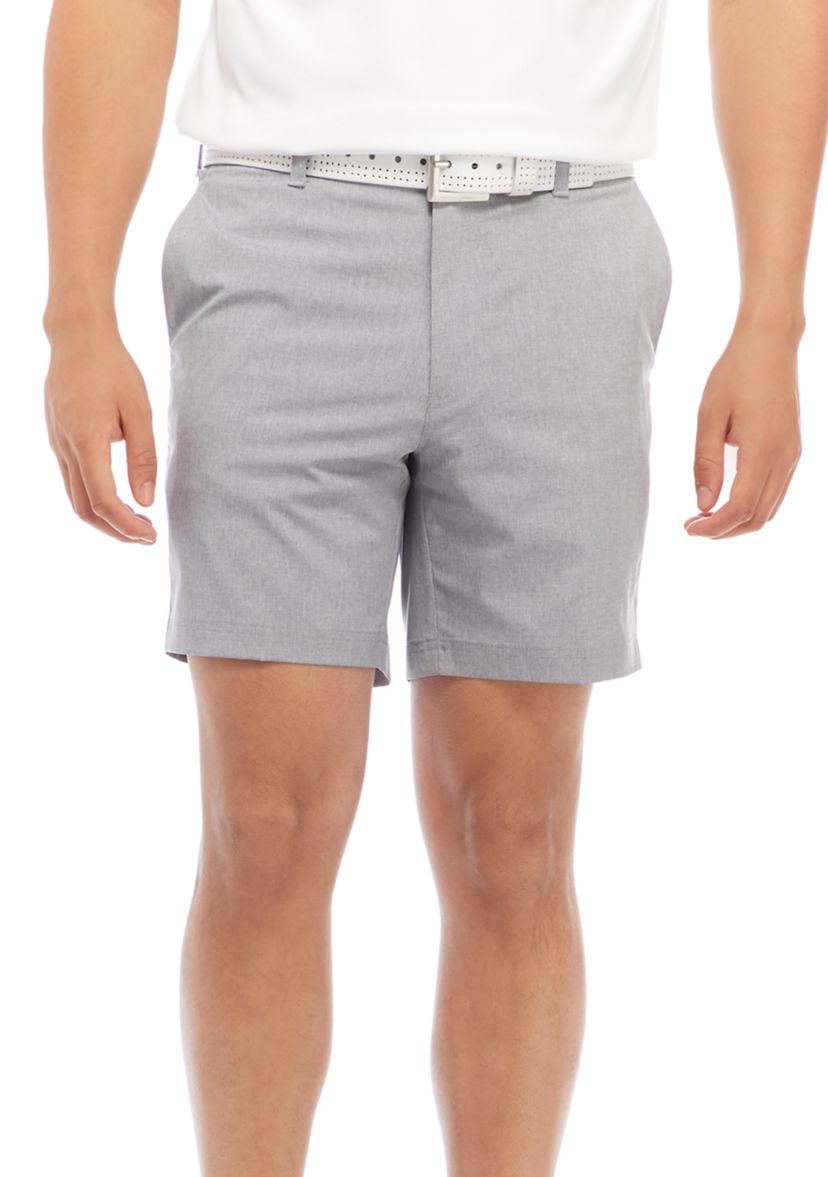 7 Inch Flat Front Heathered Golf Shorts 