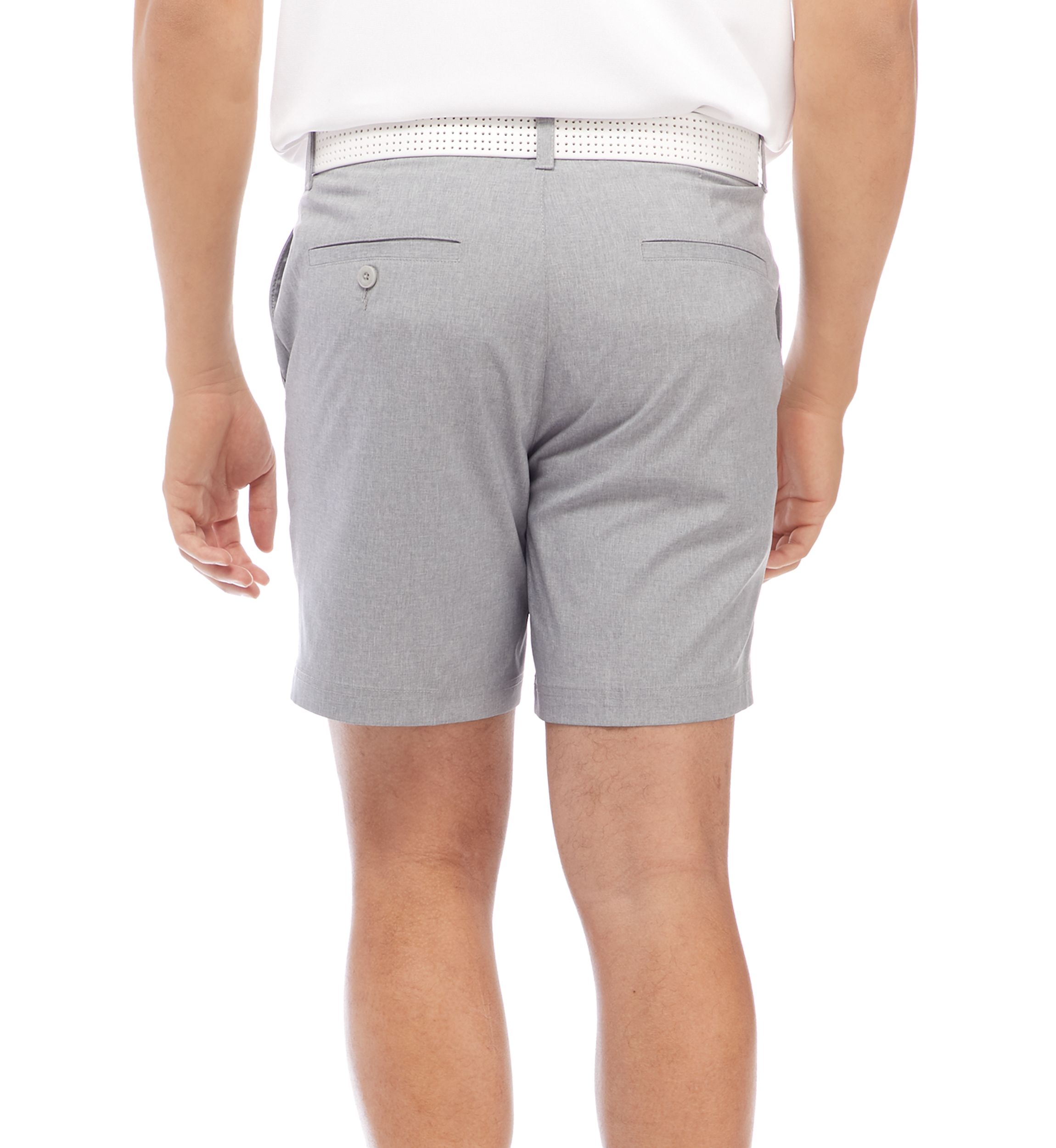 7 Inch Flat Front Heathered Golf Shorts 