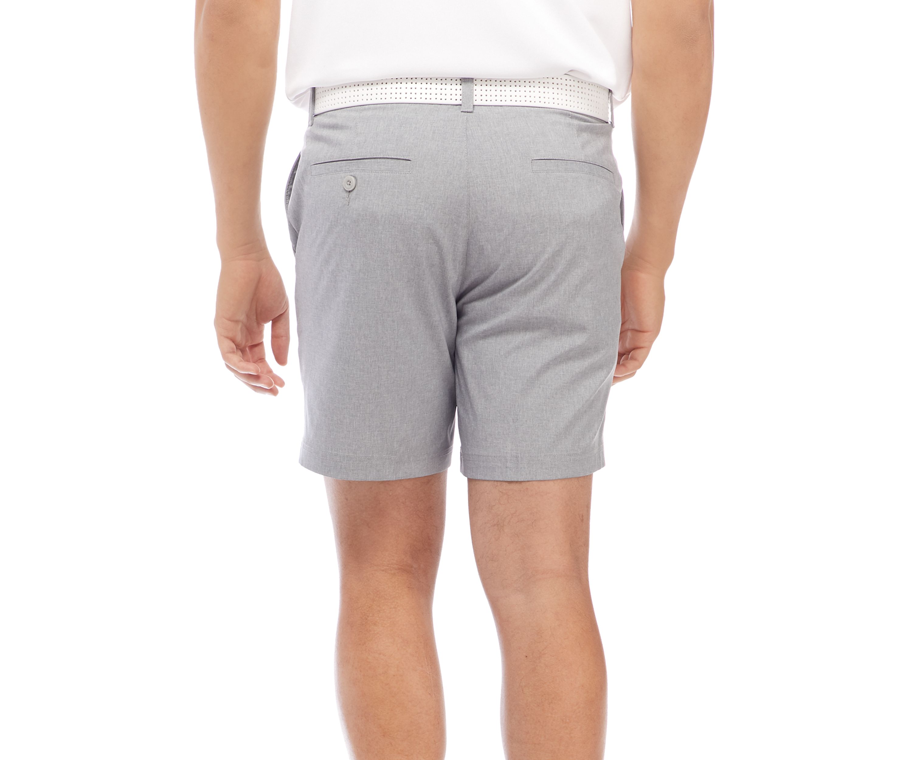 7 Inch Flat Front Heathered Golf Shorts 