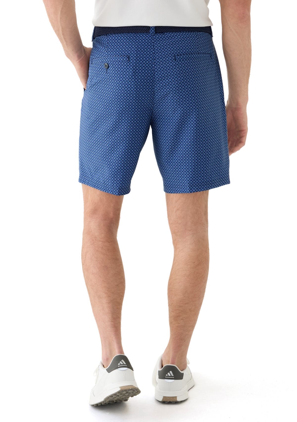 Mens 8" Flat Front Geometric Shadow Shorts