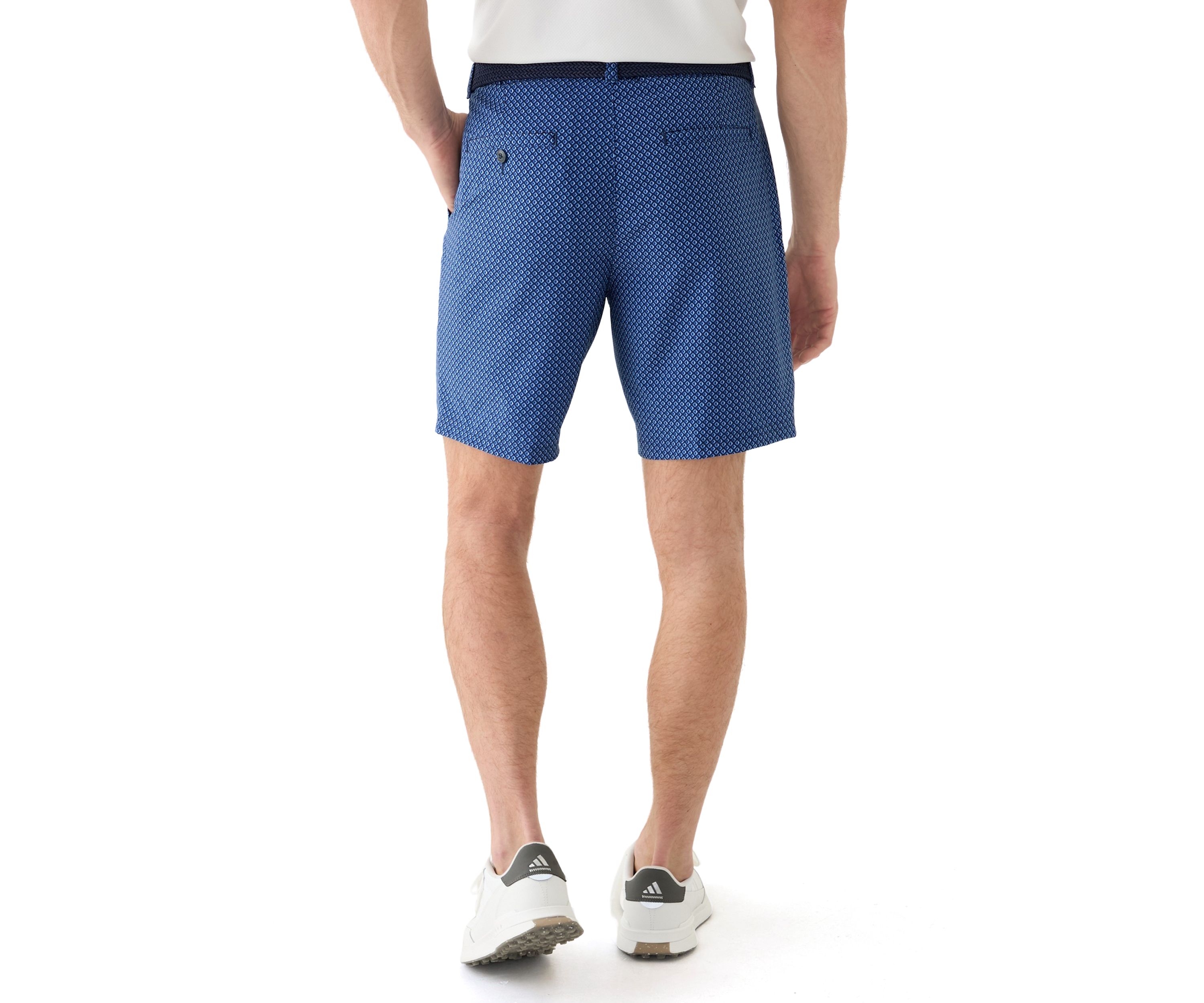 Mens 8" Flat Front Geometric Shadow Shorts