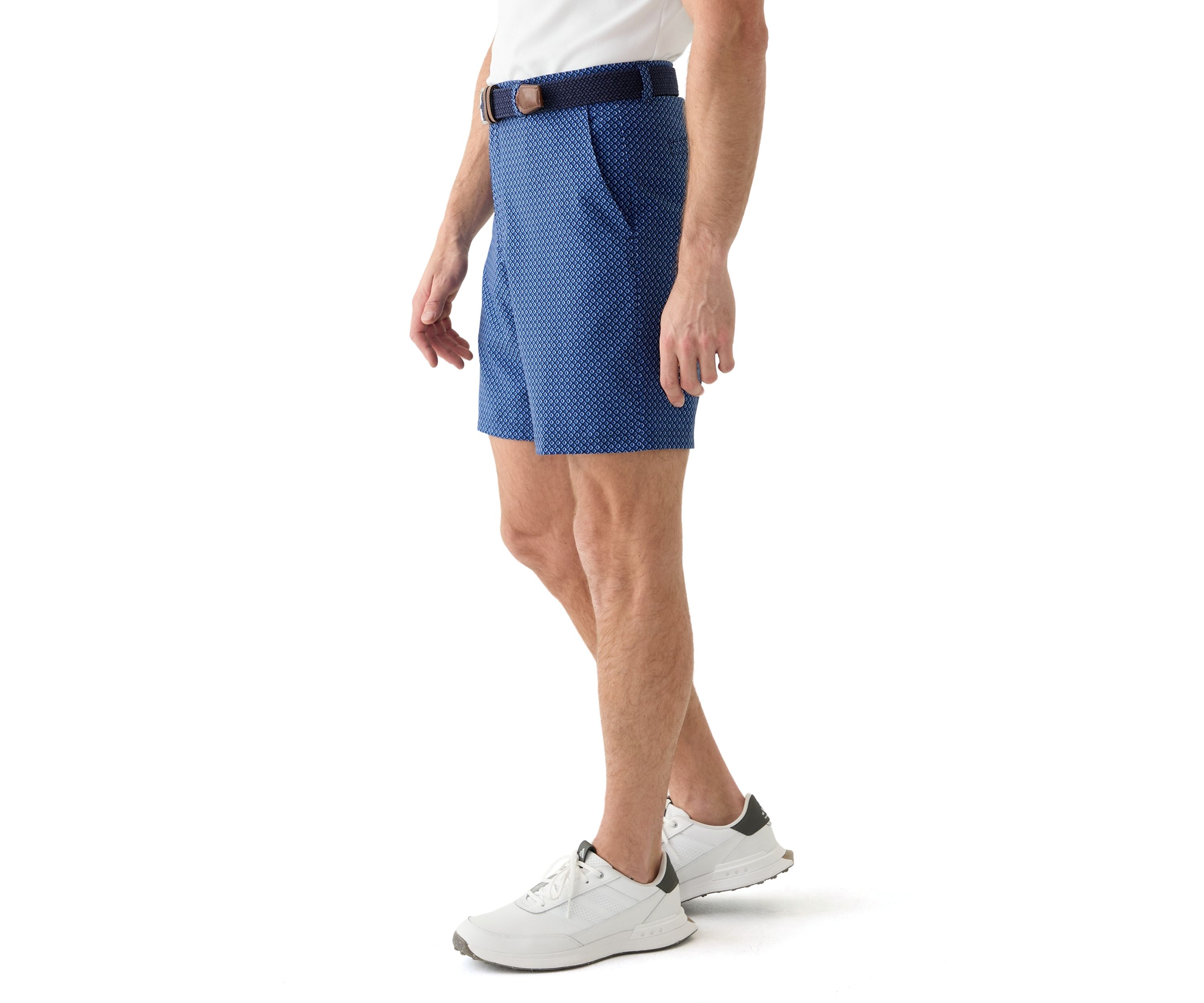 Mens 8" Flat Front Geometric Shadow Shorts