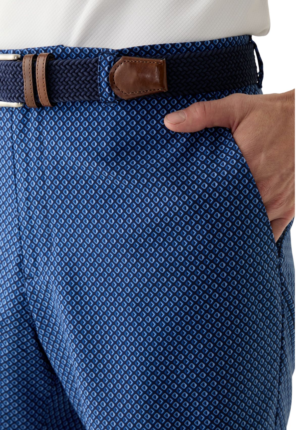 Mens 8" Flat Front Geometric Shadow Shorts