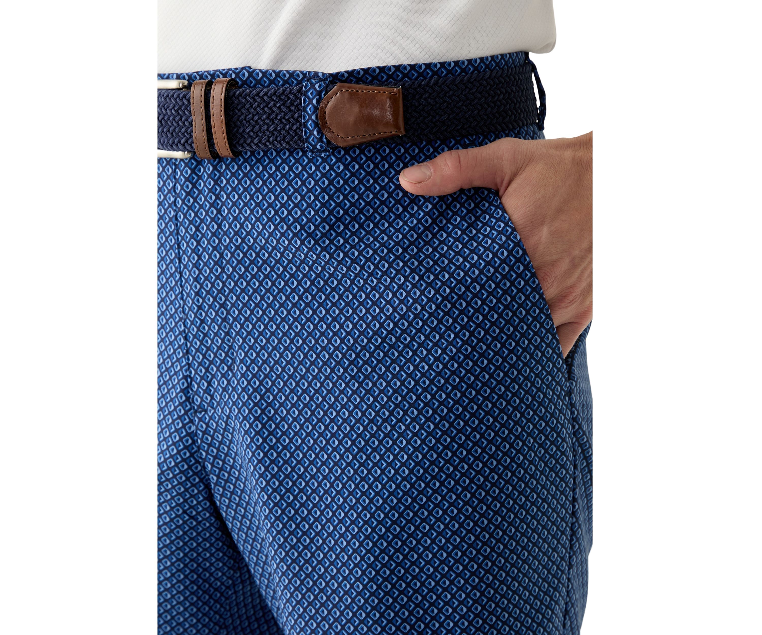 Mens 8" Flat Front Geometric Shadow Shorts