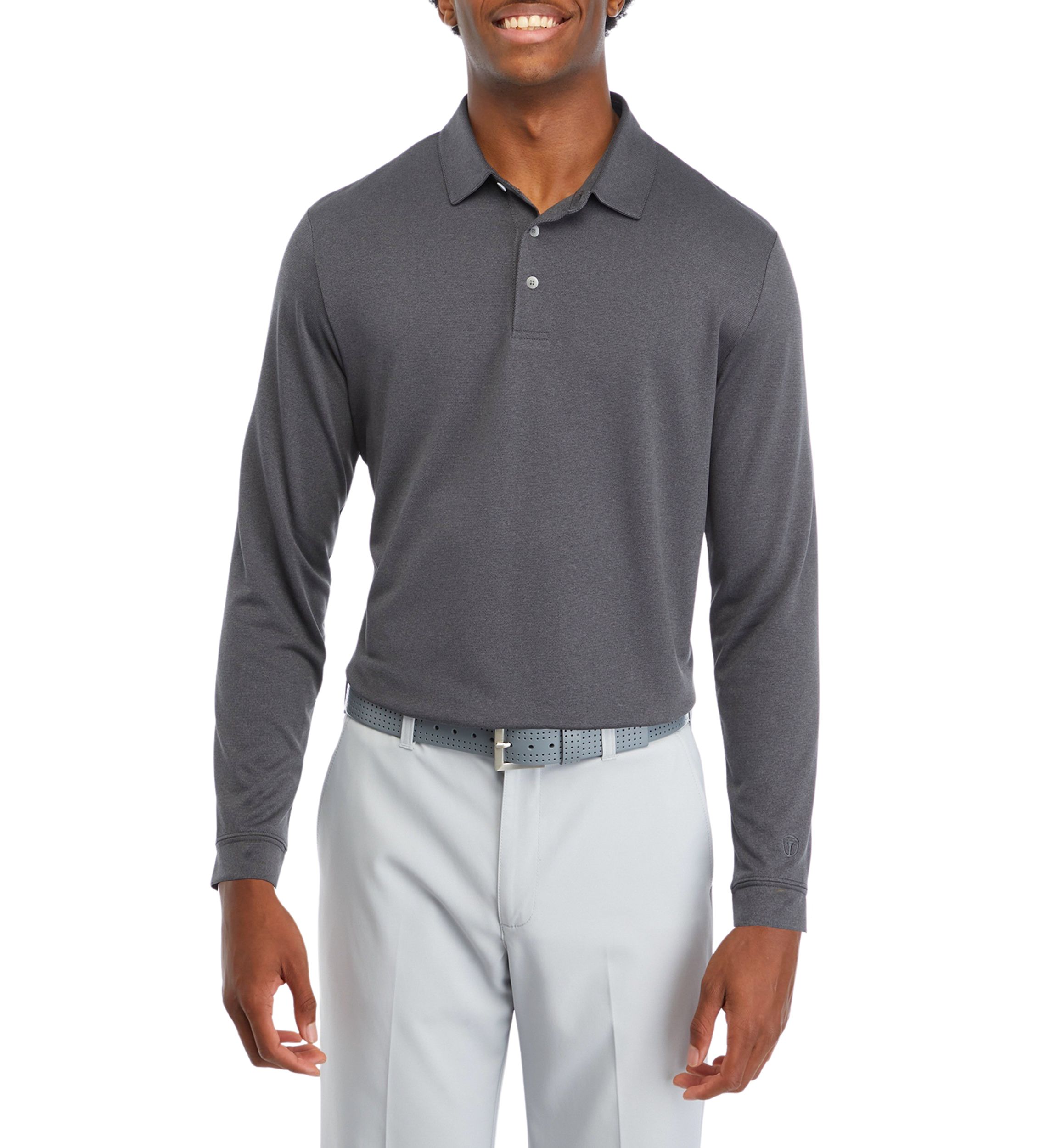 Mens Long Sleeve Birdseye Polo Shirt
