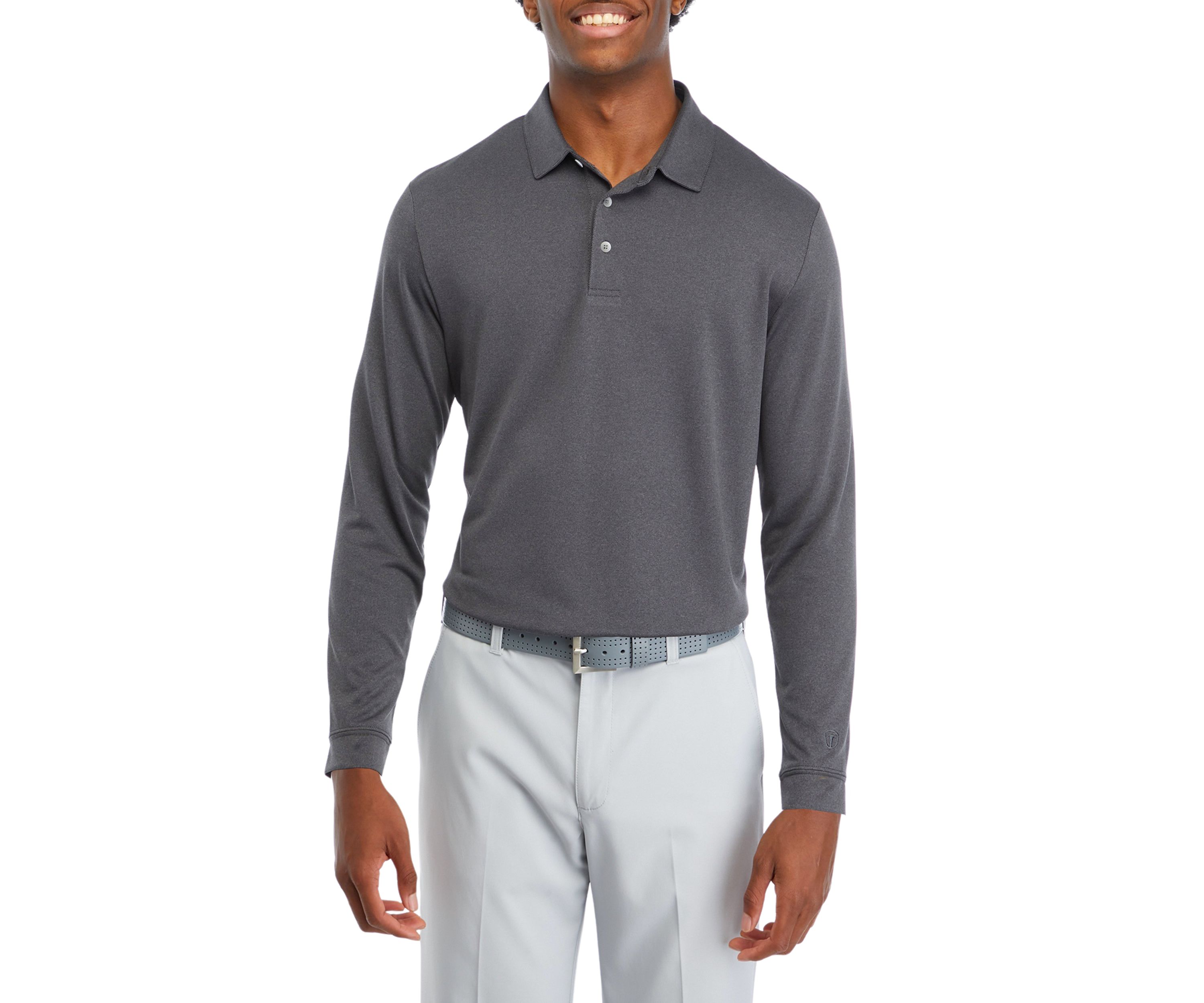 Mens Long Sleeve Birdseye Polo Shirt