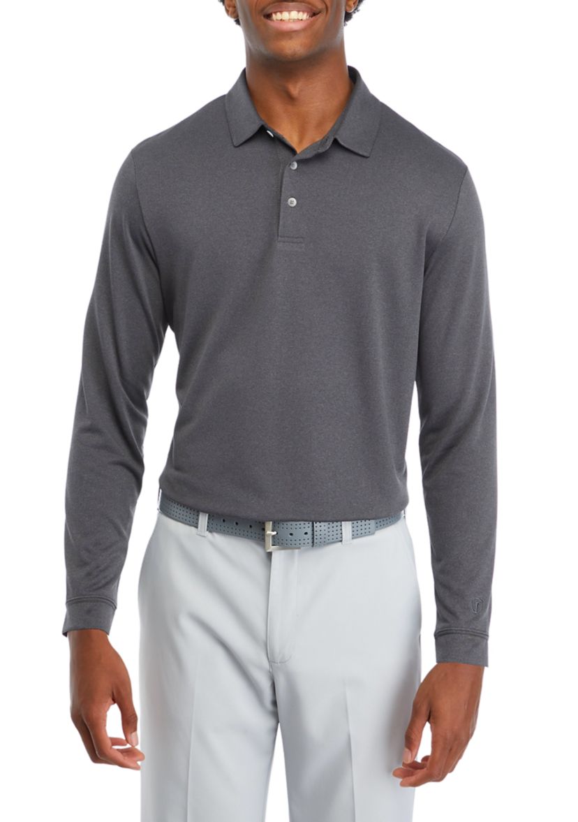Mens Long Sleeve Birdseye Polo Shirt
