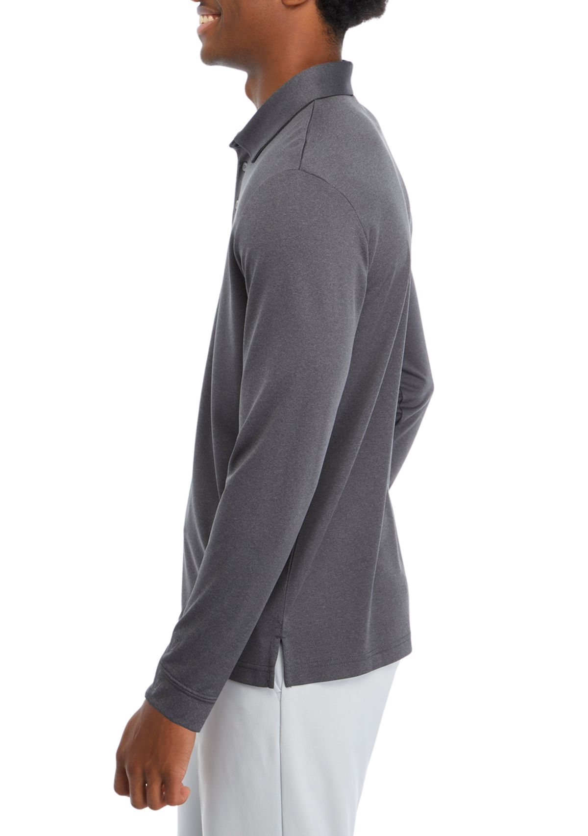 Mens Long Sleeve Birdseye Polo Shirt