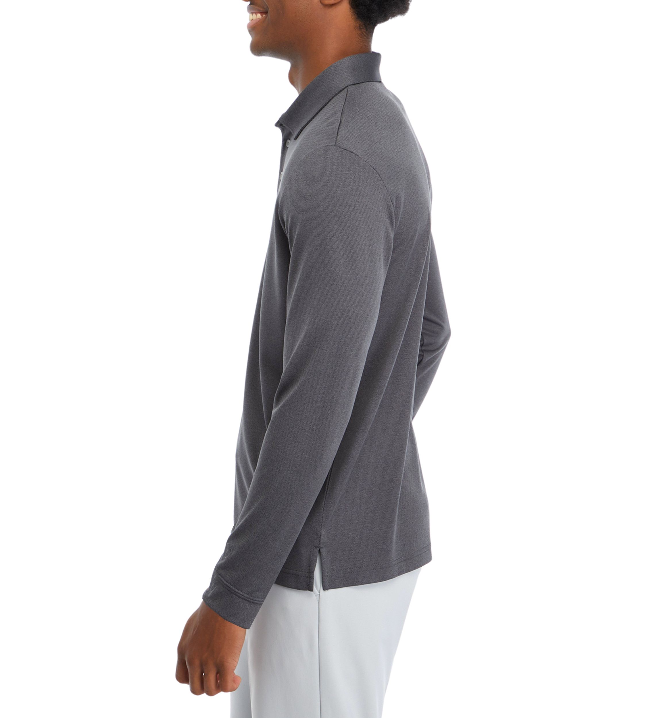 Mens Long Sleeve Birdseye Polo Shirt