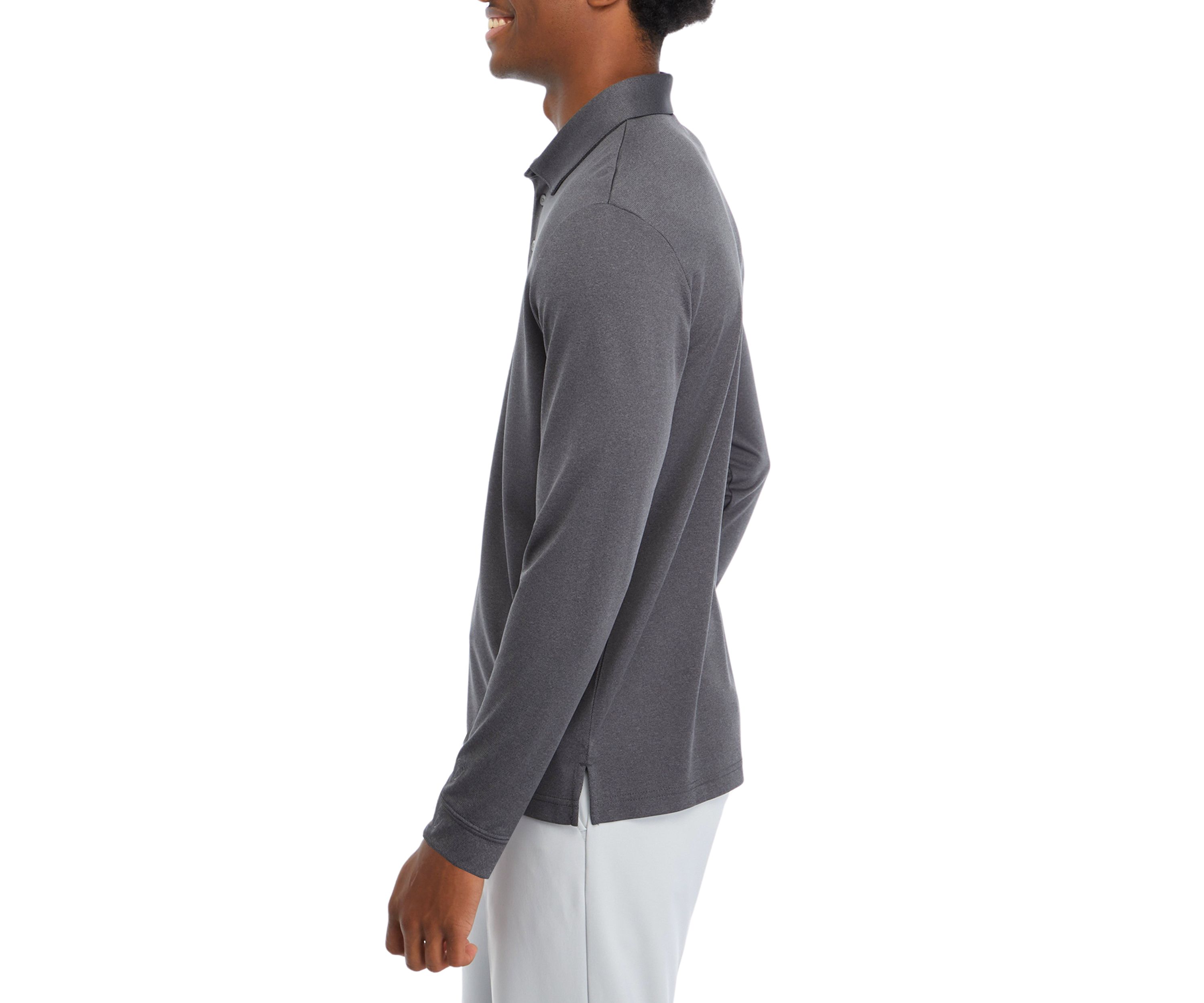 Mens Long Sleeve Birdseye Polo Shirt
