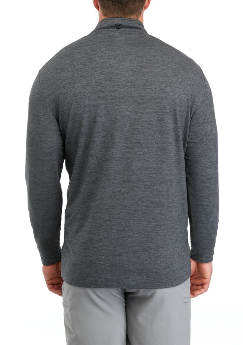 Big & Tall Ombré Stripe Quarter Zip Pullover