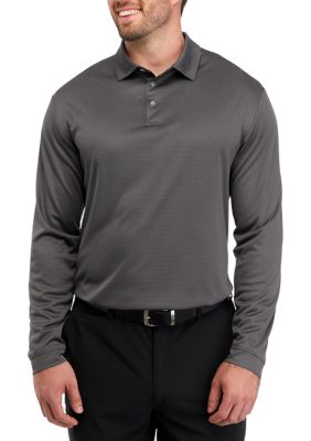 Louis Vicaci Long Sleeve Polo Shirt For Men-Brown with Black