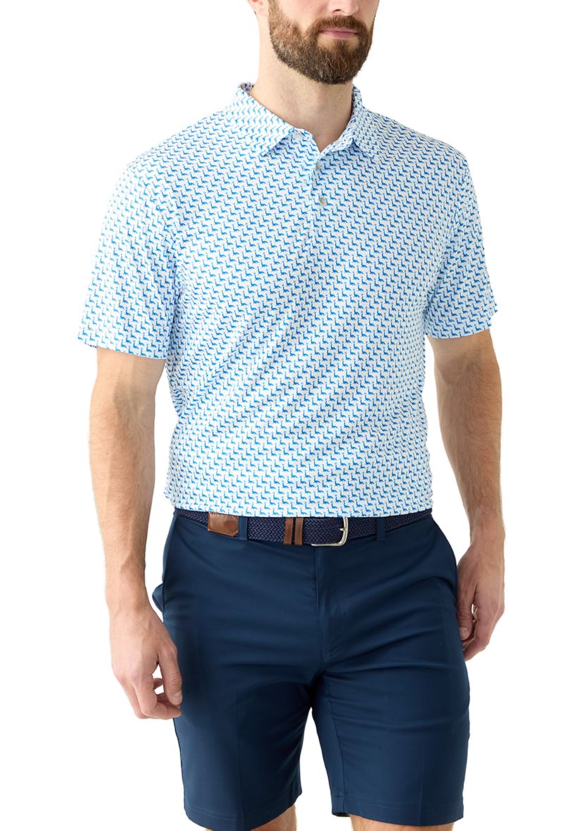 Mens Short Sleeve Seal Printed Polo Shirt
