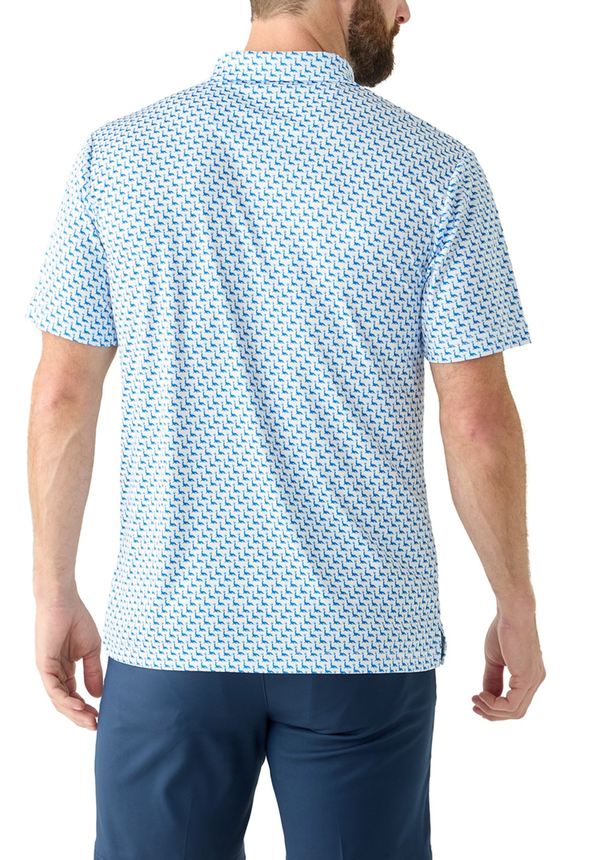 Mens Short Sleeve Seal Printed Polo Shirt
