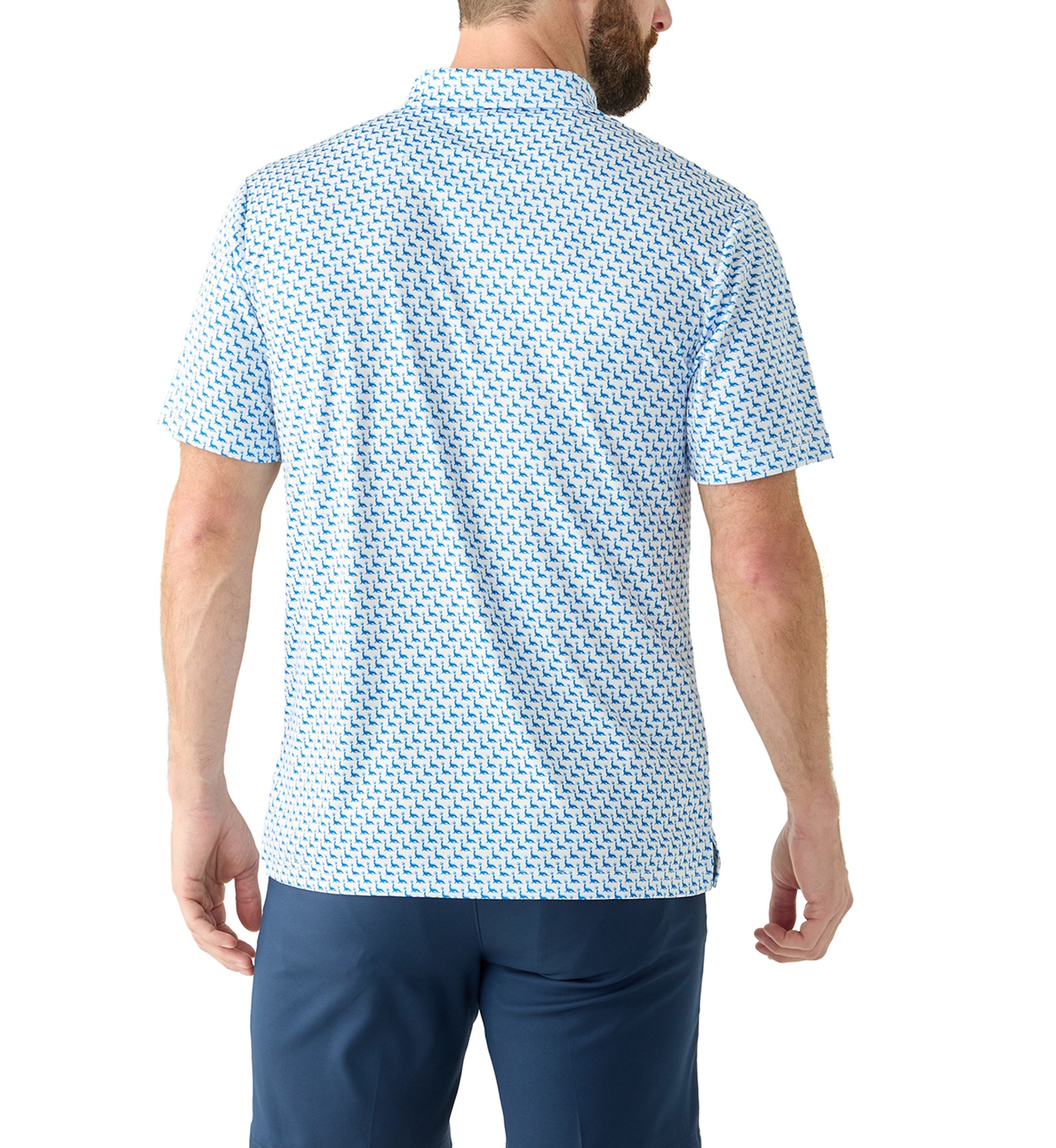 Mens Short Sleeve Seal Printed Polo Shirt