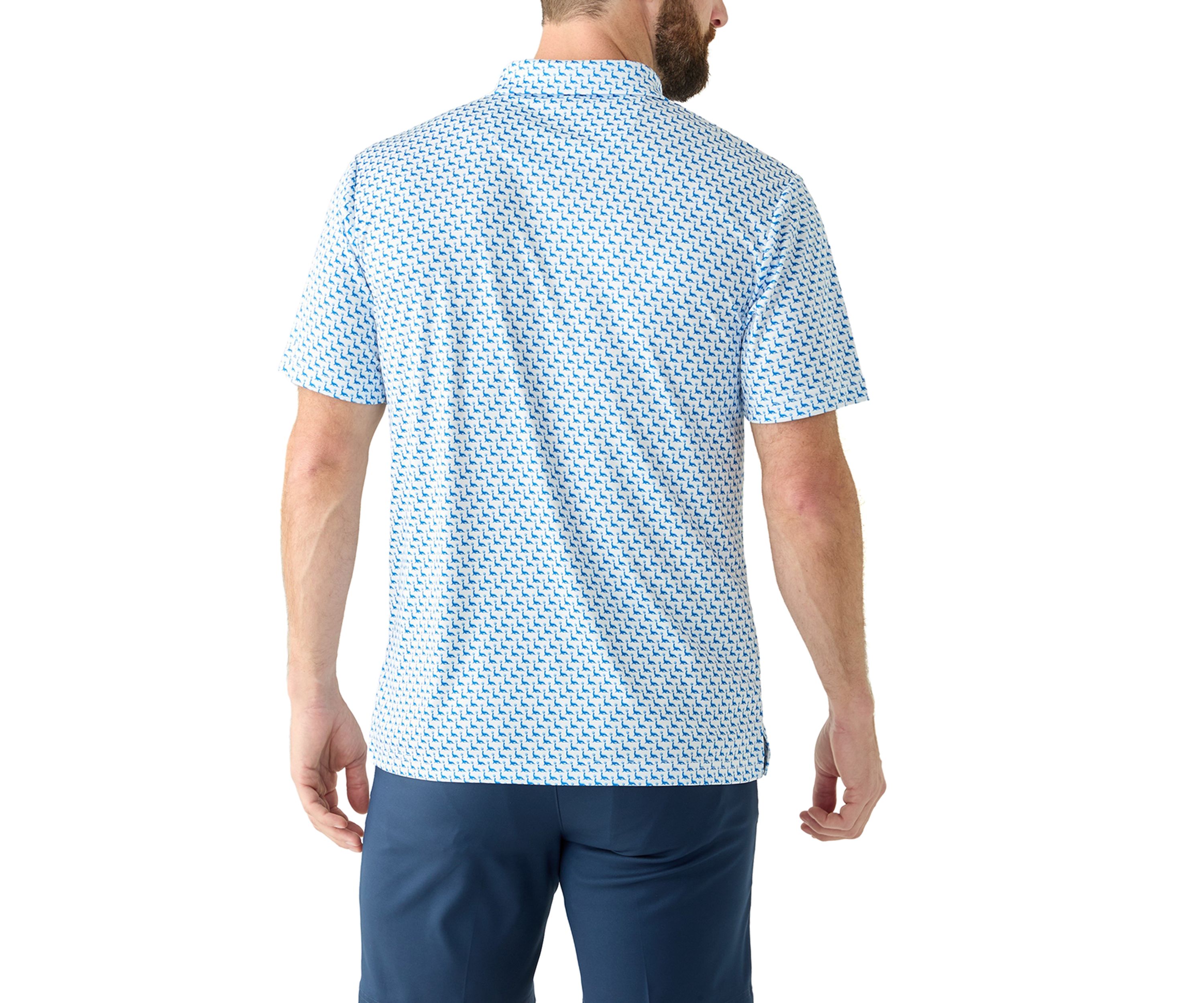 Mens Short Sleeve Seal Printed Polo Shirt