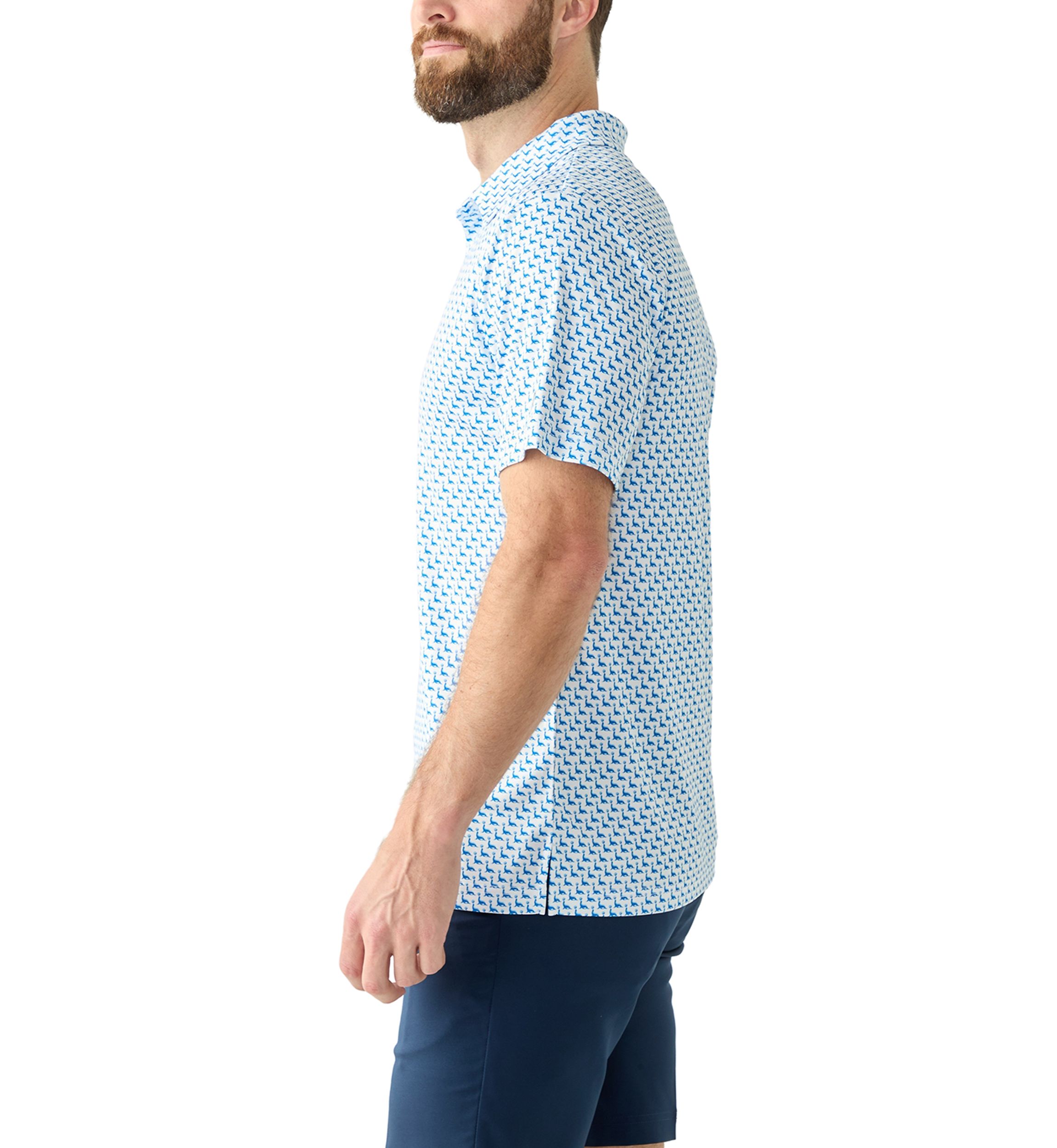 Mens Short Sleeve Seal Printed Polo Shirt