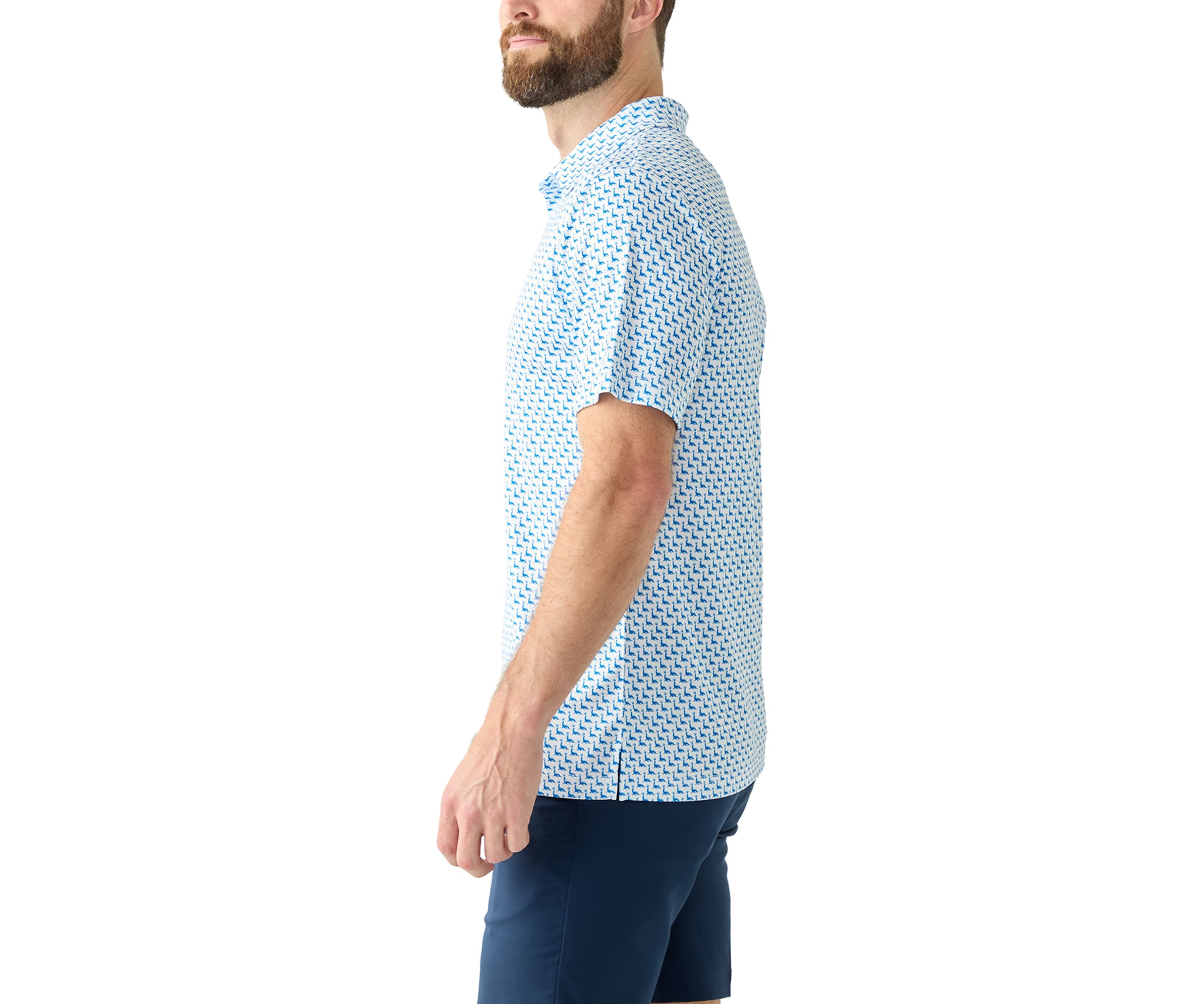 Mens Short Sleeve Seal Printed Polo Shirt