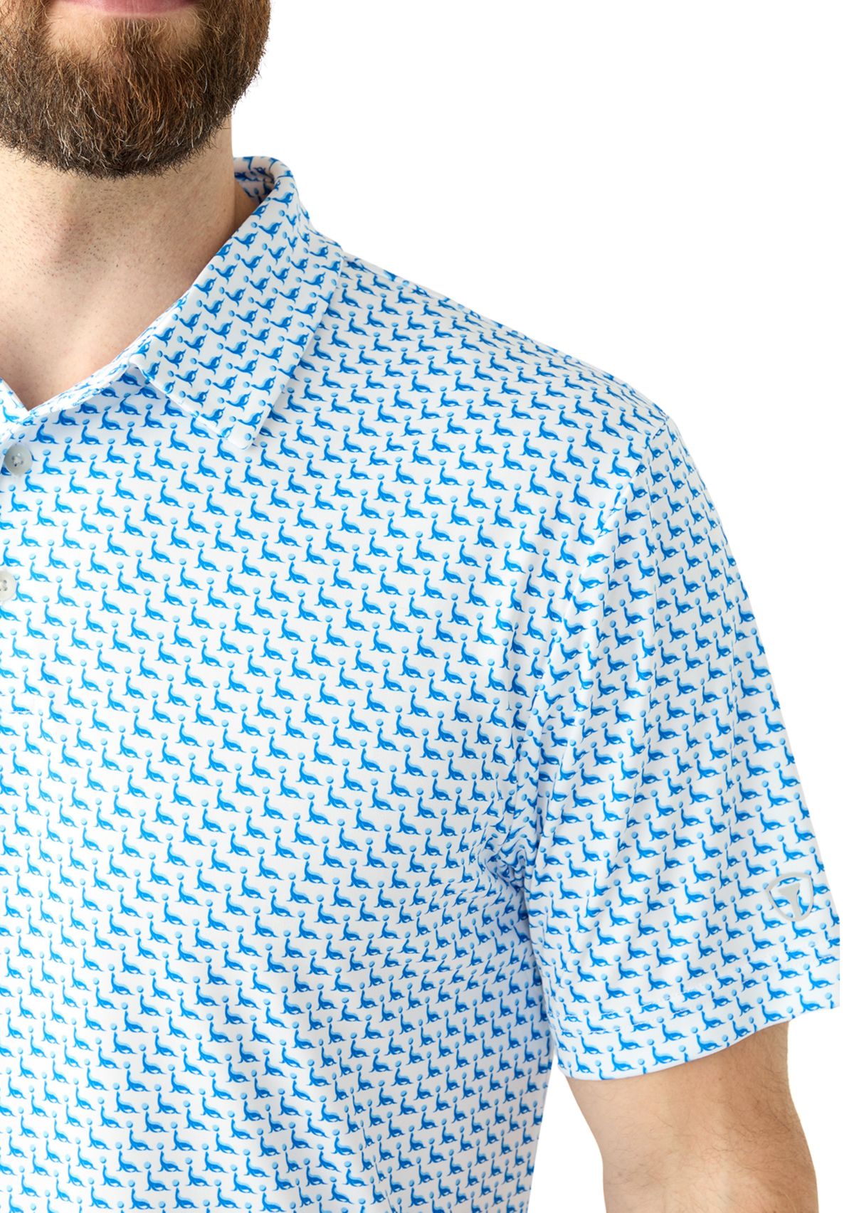 Mens Short Sleeve Seal Printed Polo Shirt