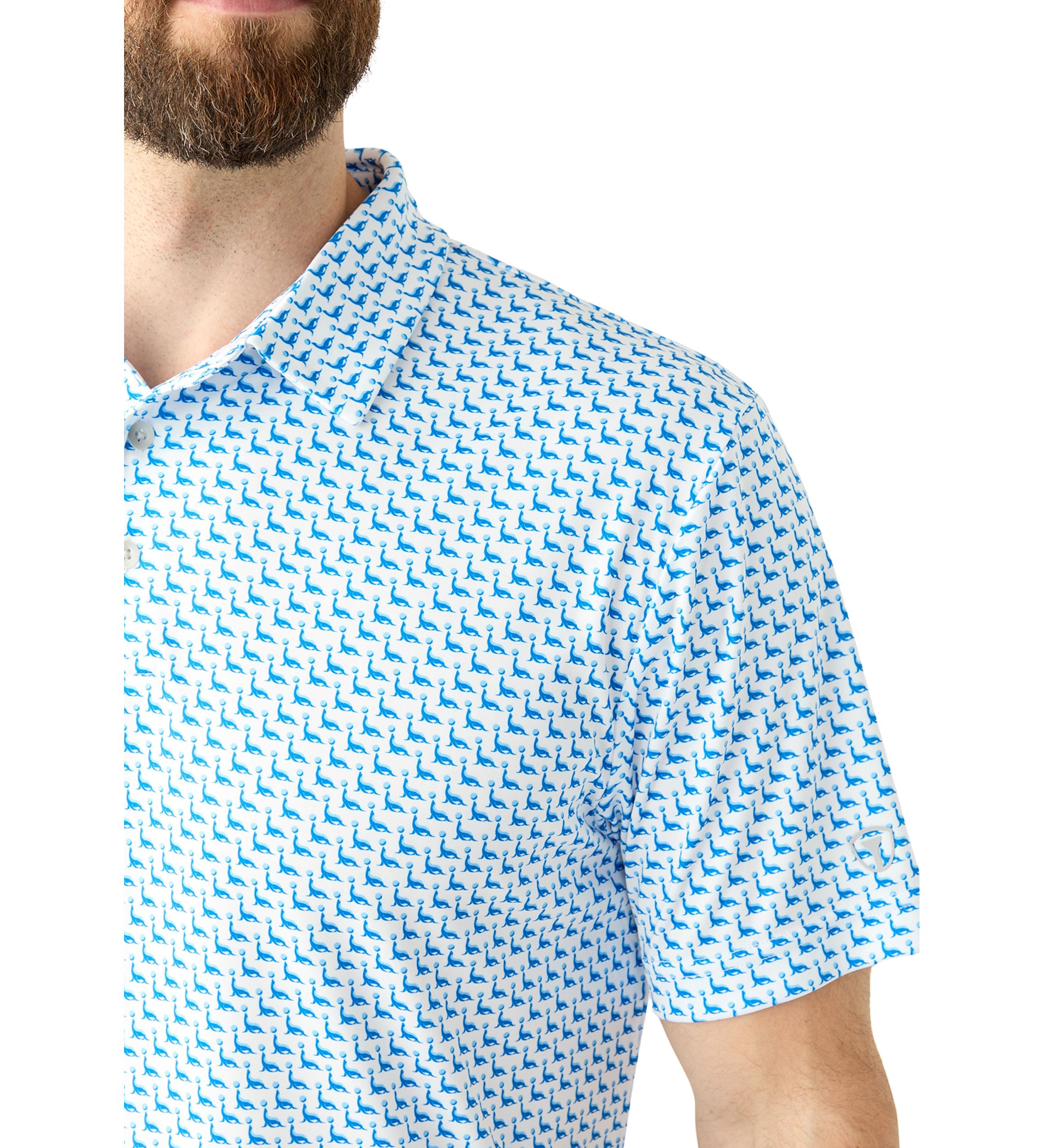 Mens Short Sleeve Seal Printed Polo Shirt