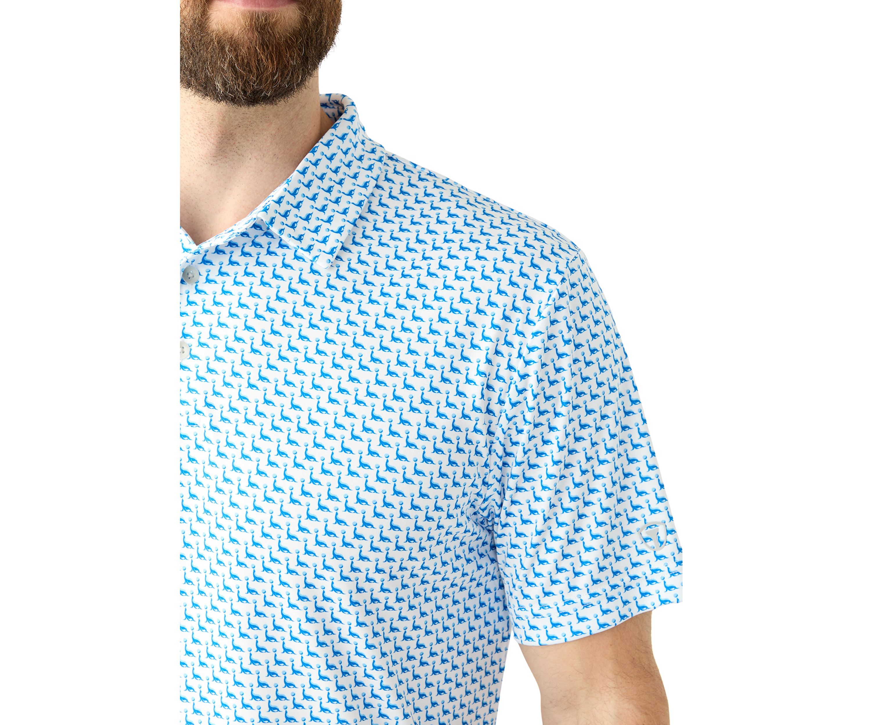 Mens Short Sleeve Seal Printed Polo Shirt