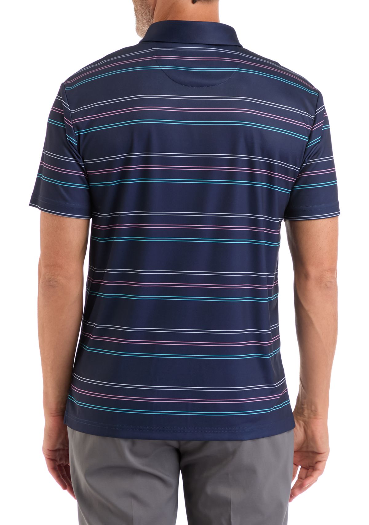 Mens Tight Rope Allover Striped Polo Shirt