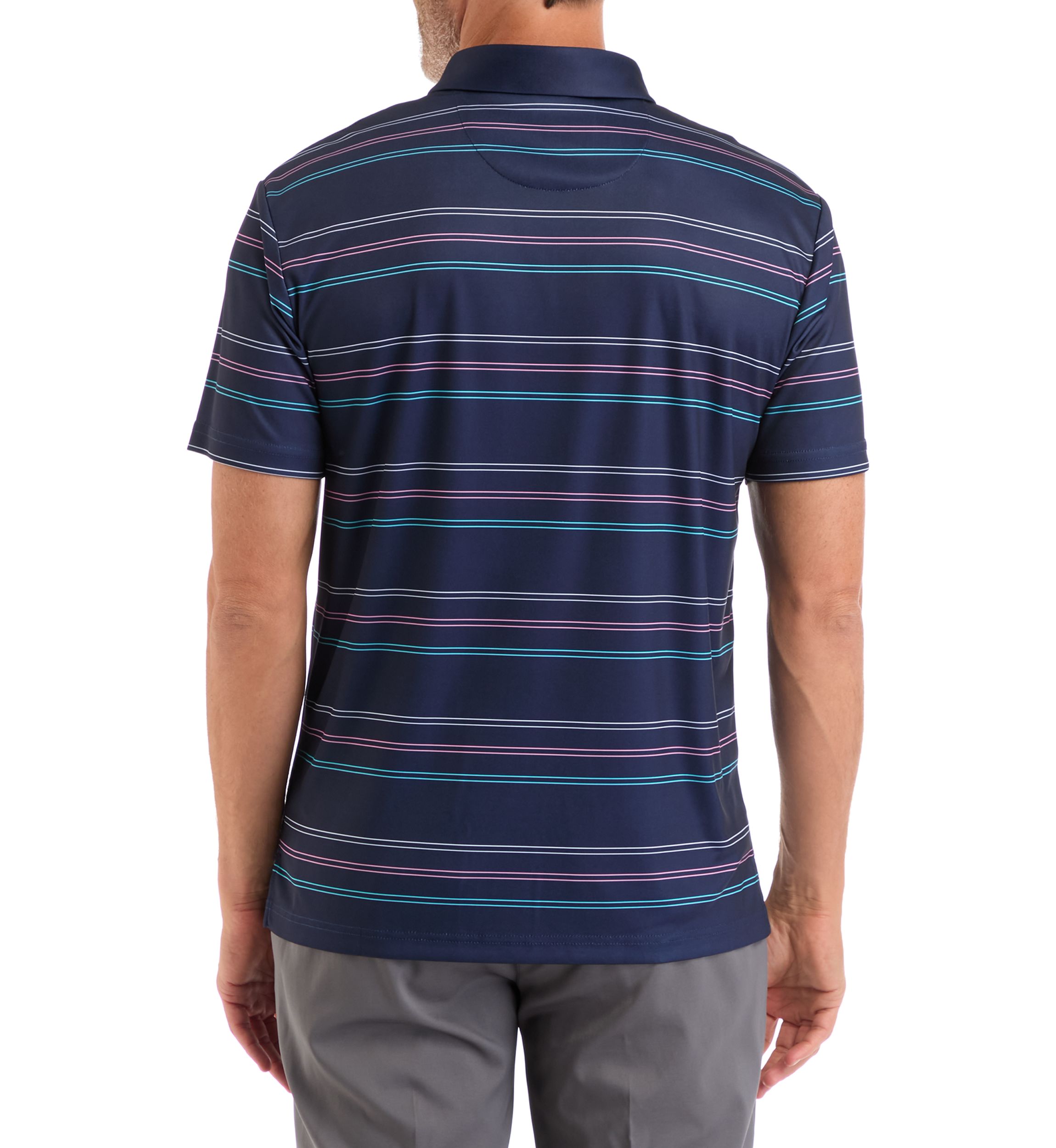 Mens Tight Rope Allover Striped Polo Shirt