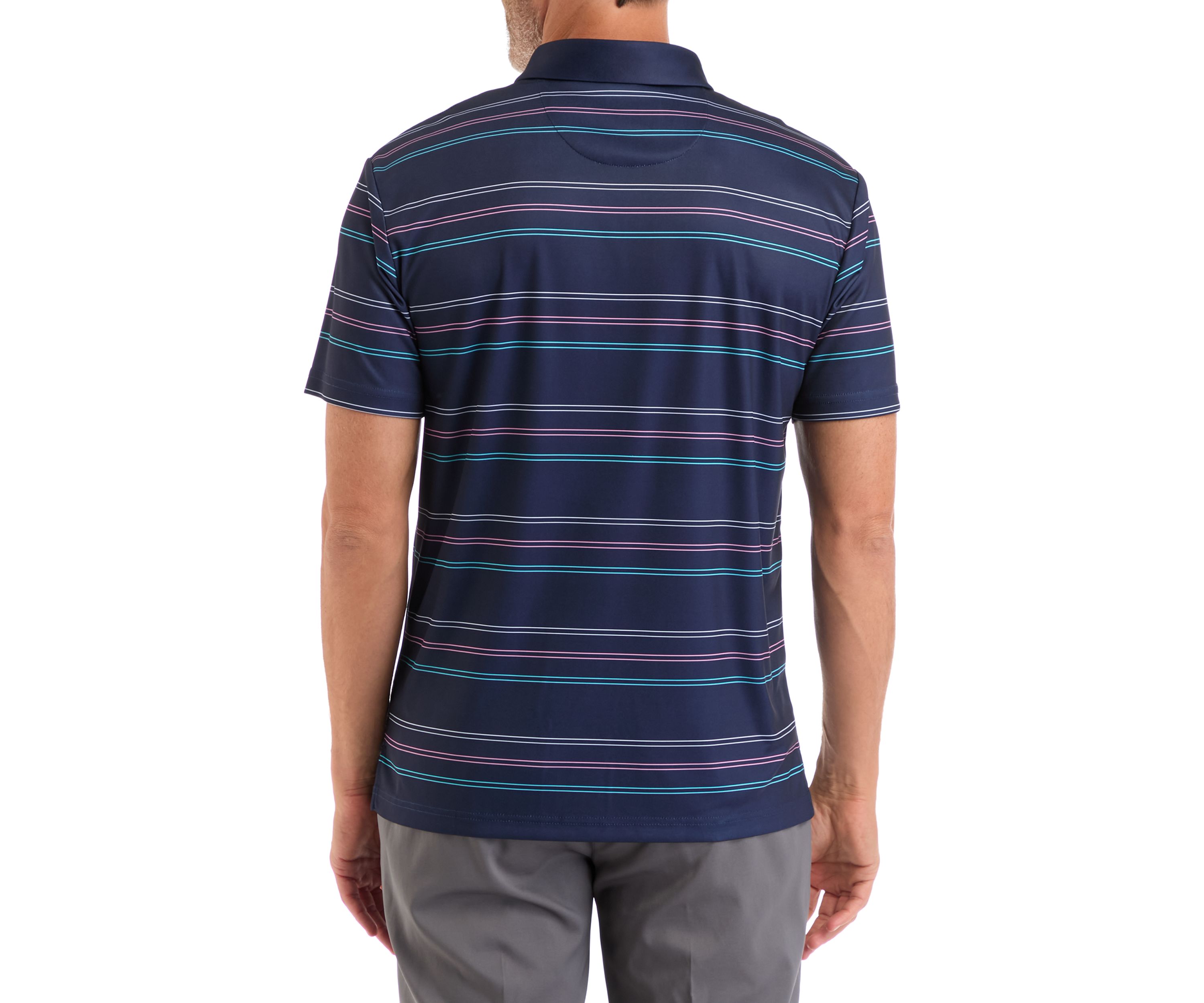 Mens Tight Rope Allover Striped Polo Shirt