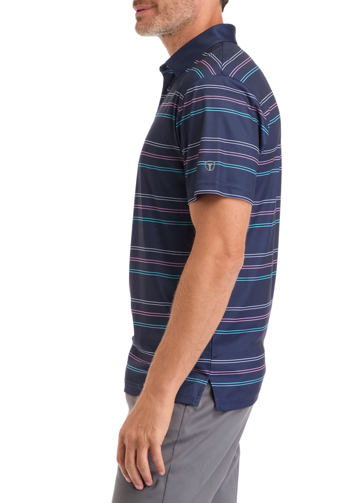 Mens Tight Rope Allover Striped Polo Shirt