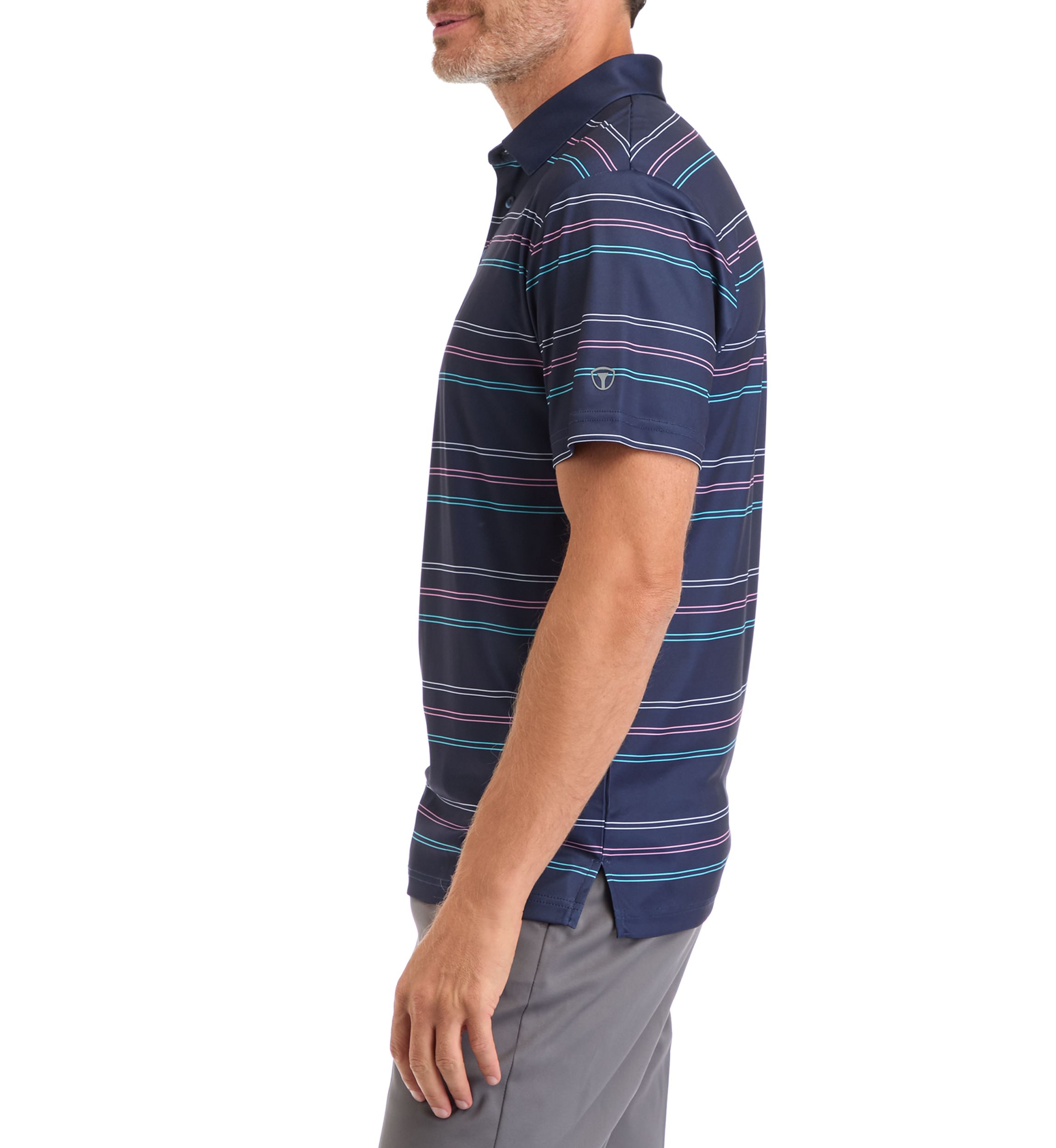 Mens Tight Rope Allover Striped Polo Shirt