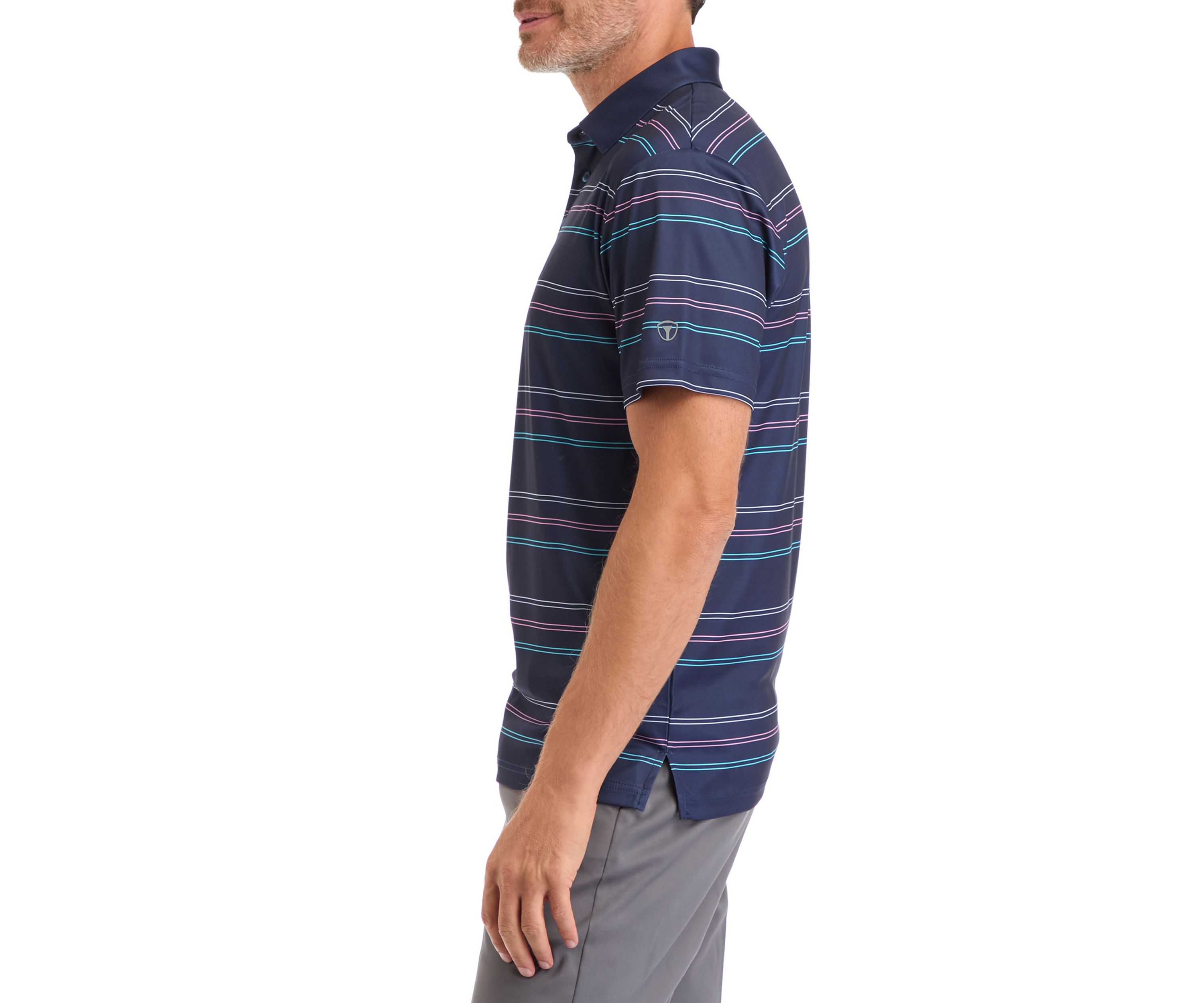 Mens Tight Rope Allover Striped Polo Shirt