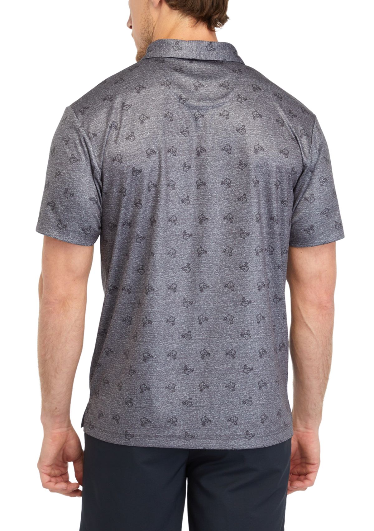 Mens Golf Cart Printed Polo Shirt