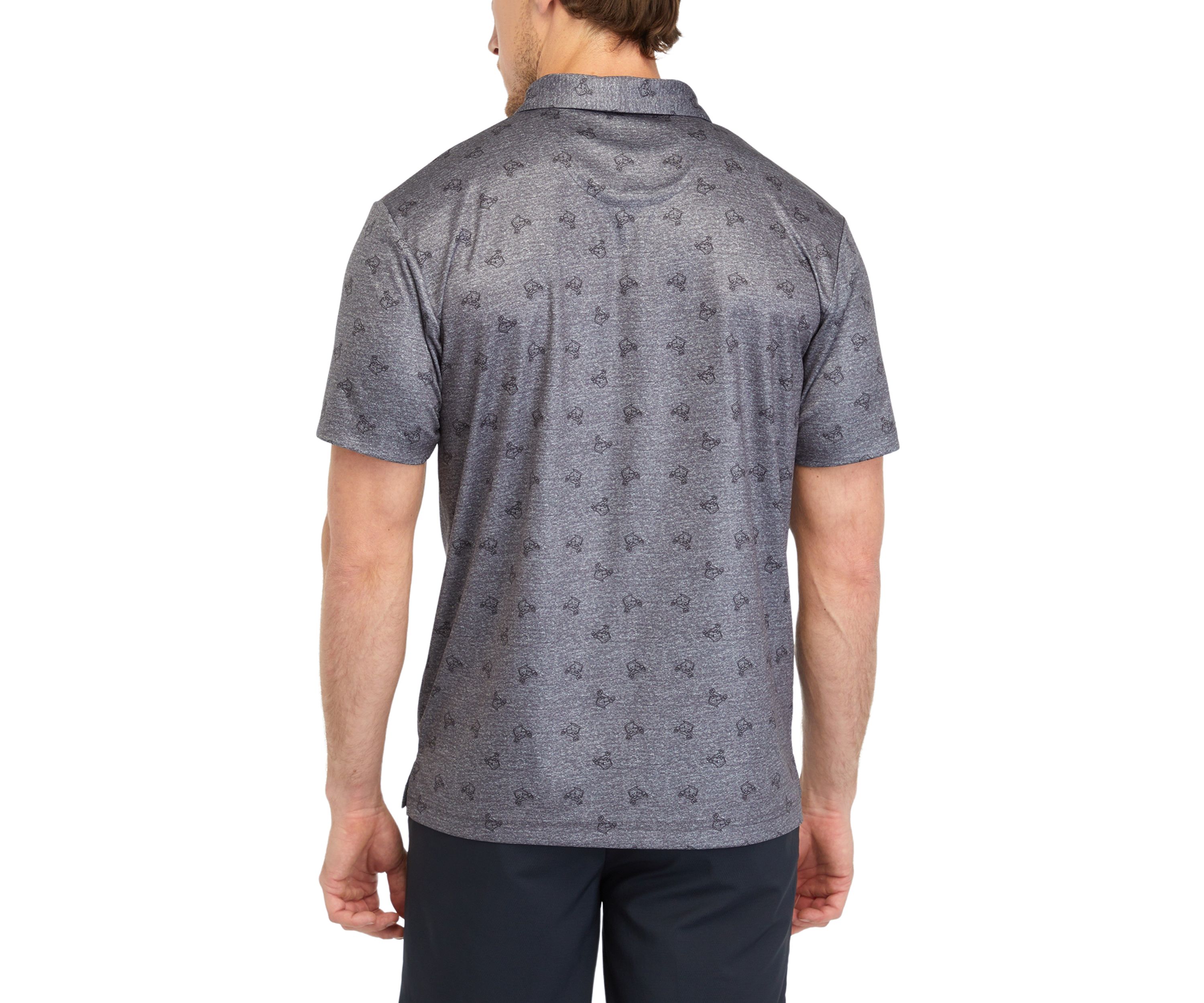 Mens Golf Cart Printed Polo Shirt