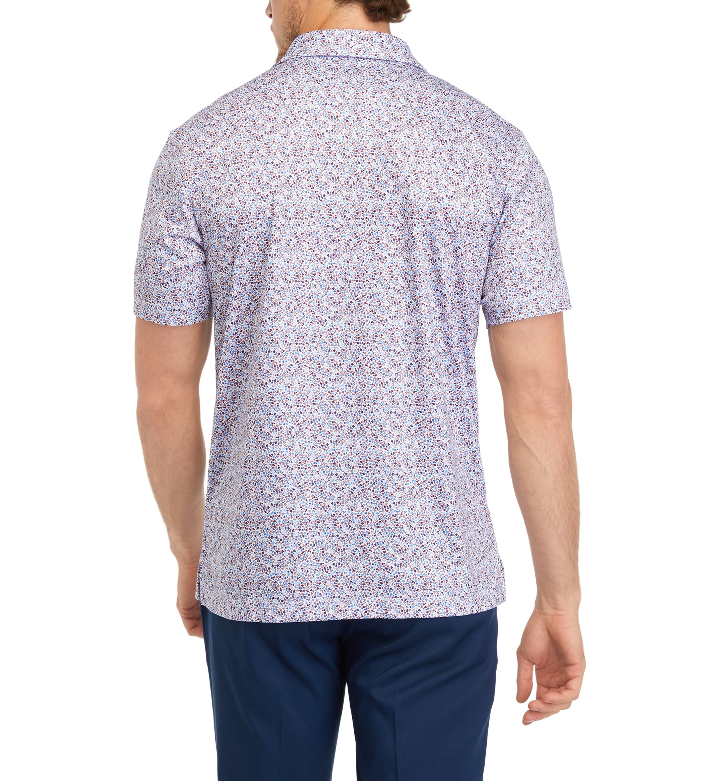 Mens Fall Foliage Printed Polo Shirt