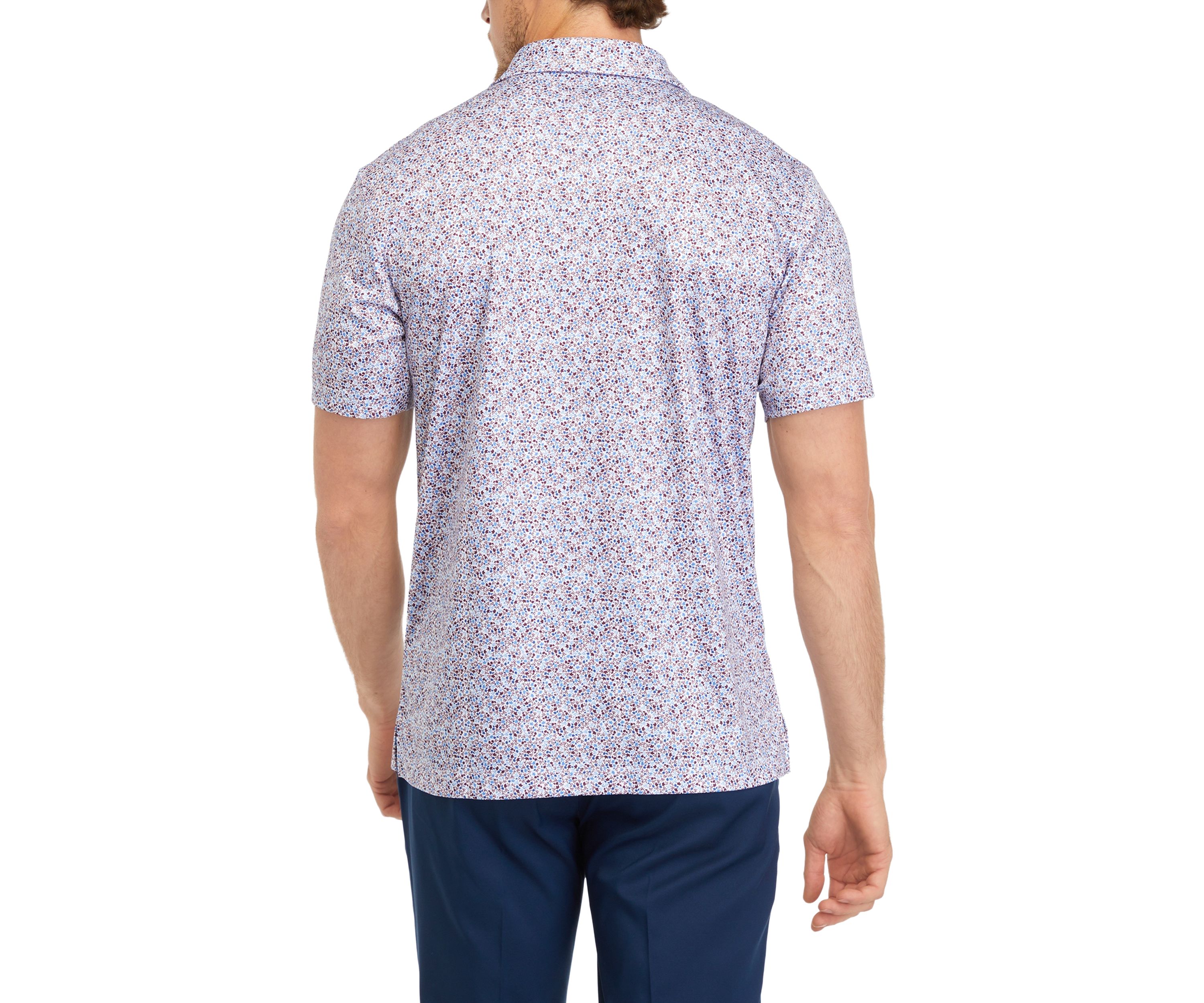 Mens Fall Foliage Printed Polo Shirt