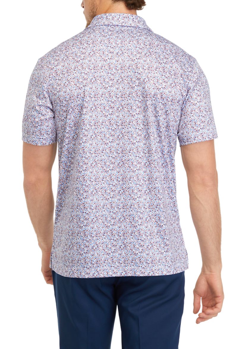 Mens Fall Foliage Printed Polo Shirt
