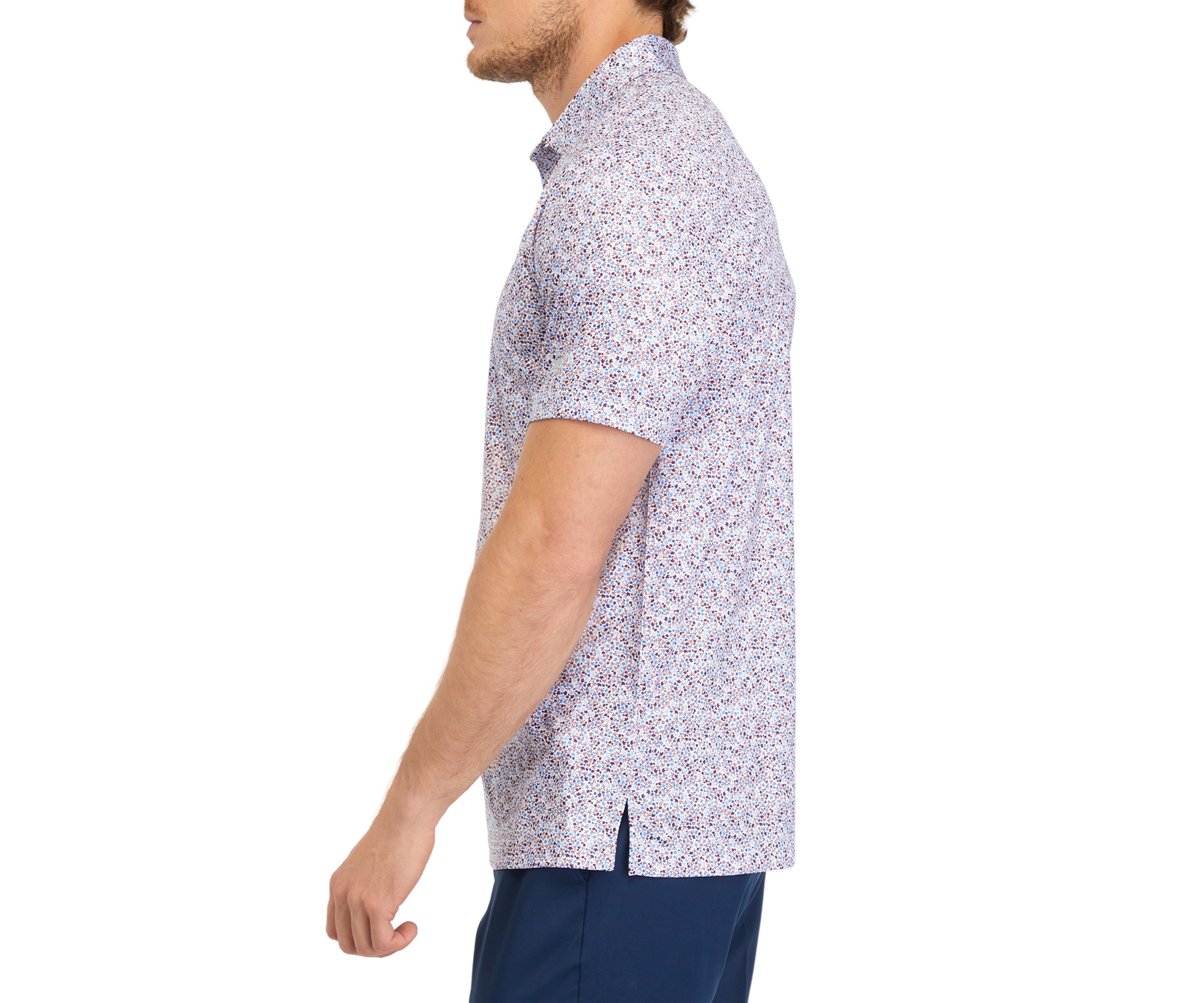 Mens Fall Foliage Printed Polo Shirt