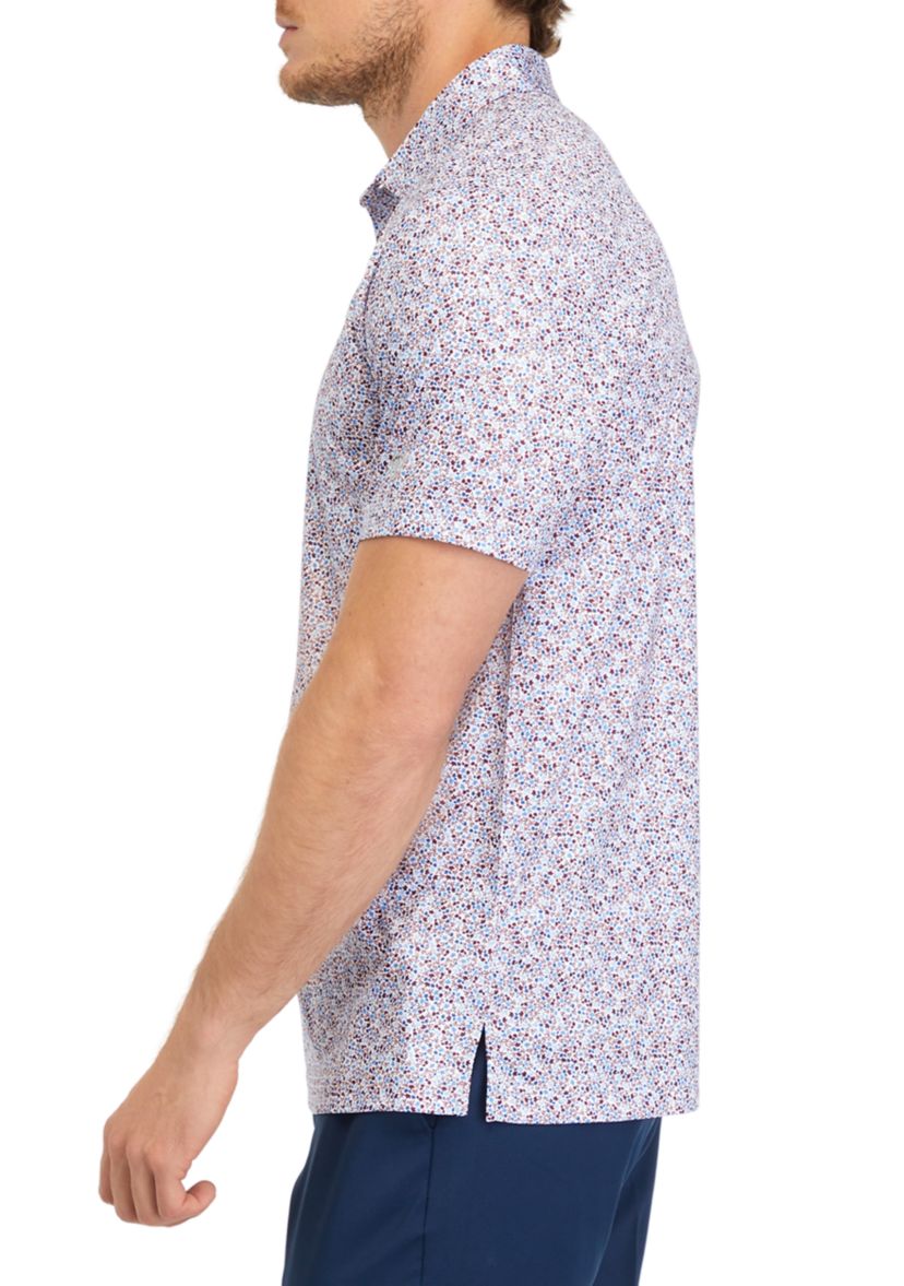 Mens Fall Foliage Printed Polo Shirt