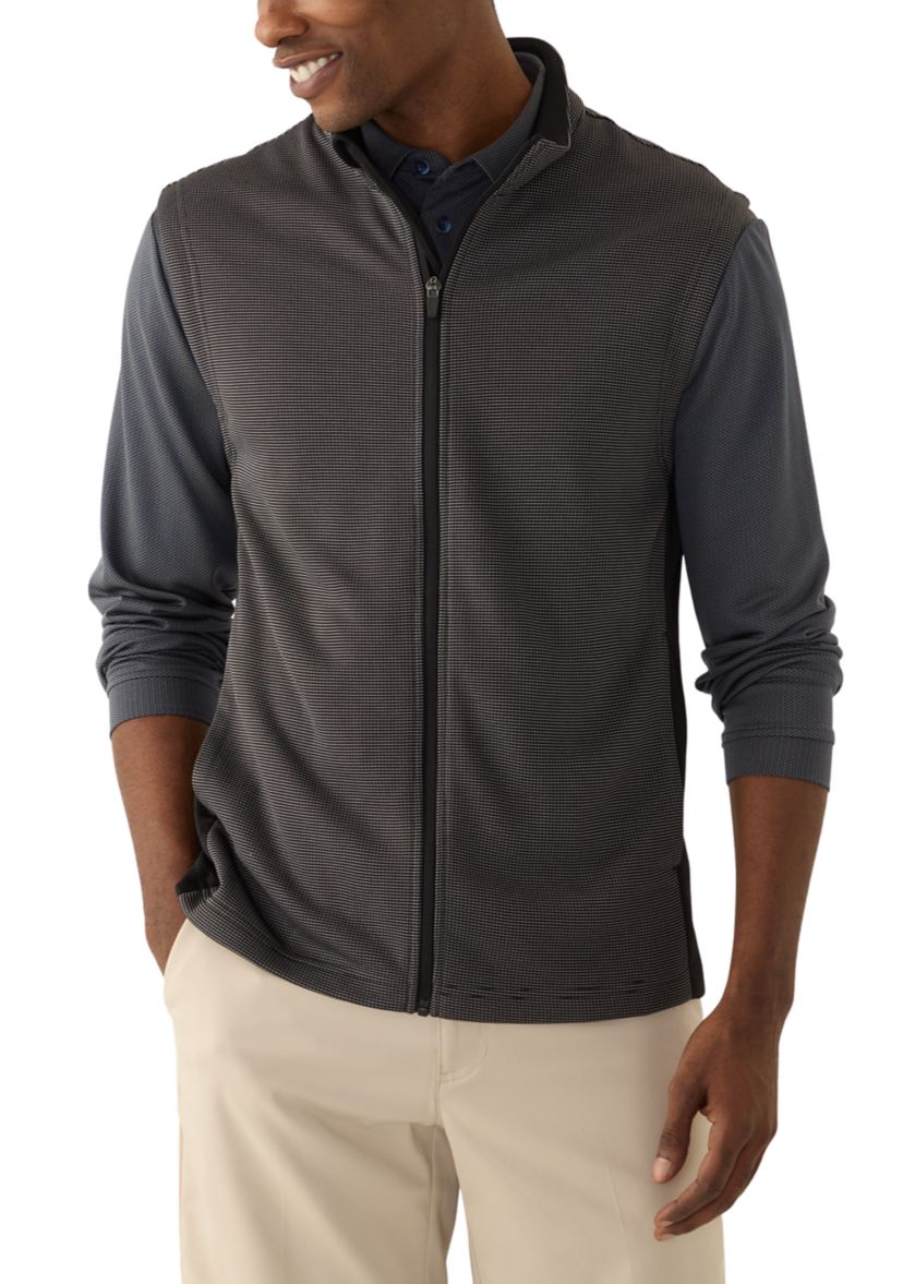 Mens Full Zip Micro Jacquard Vest