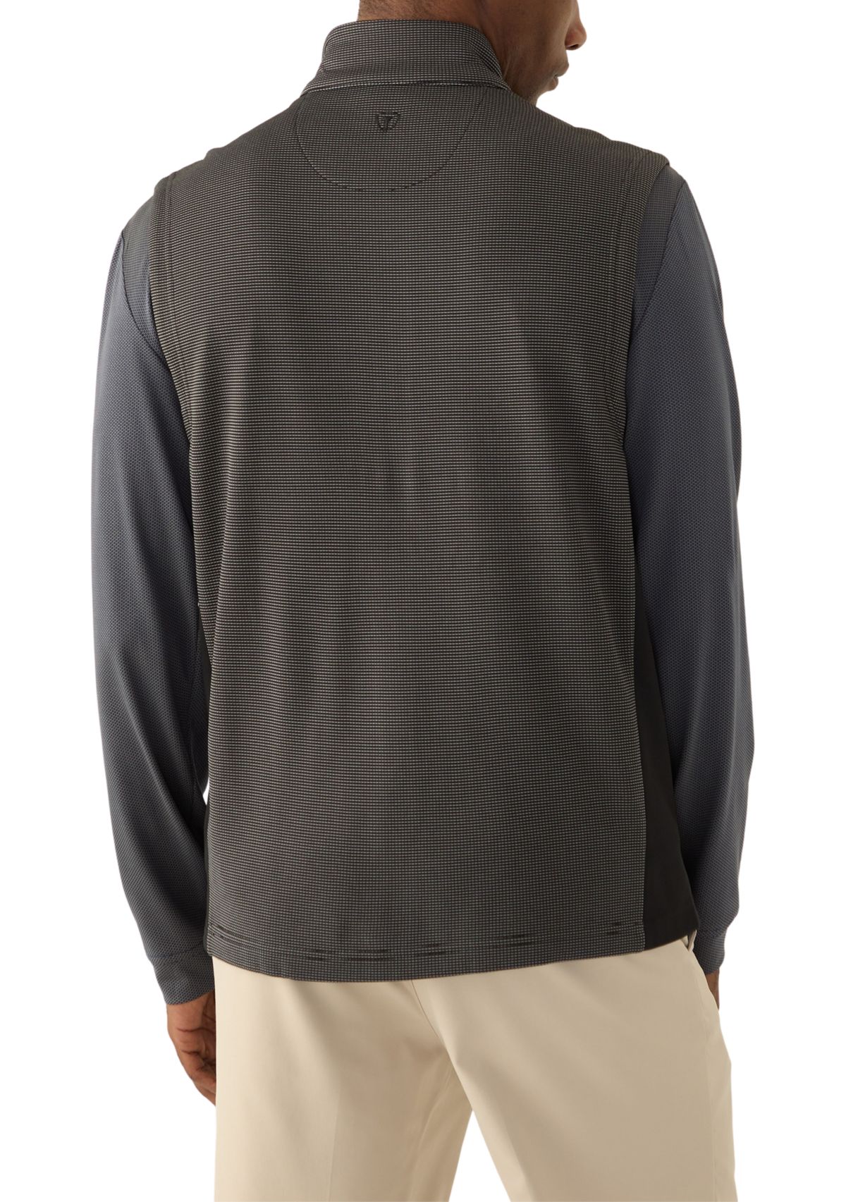 Mens Full Zip Micro Jacquard Vest