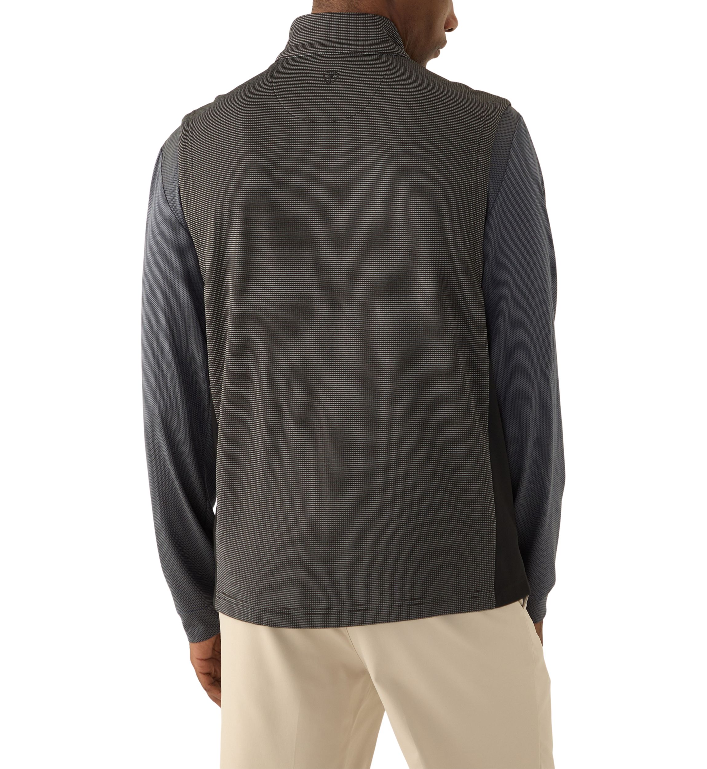 Mens Full Zip Micro Jacquard Vest