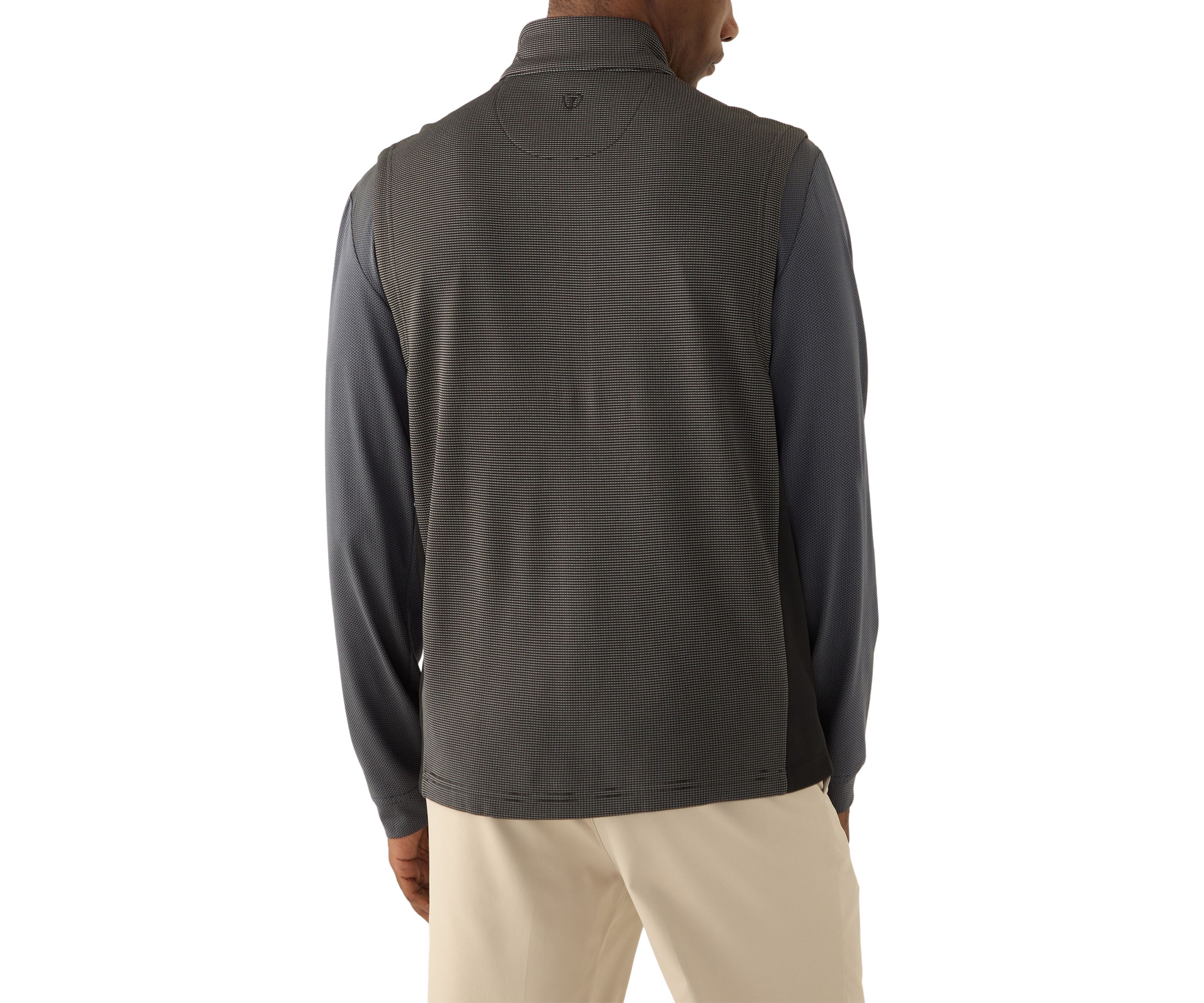 Mens Full Zip Micro Jacquard Vest