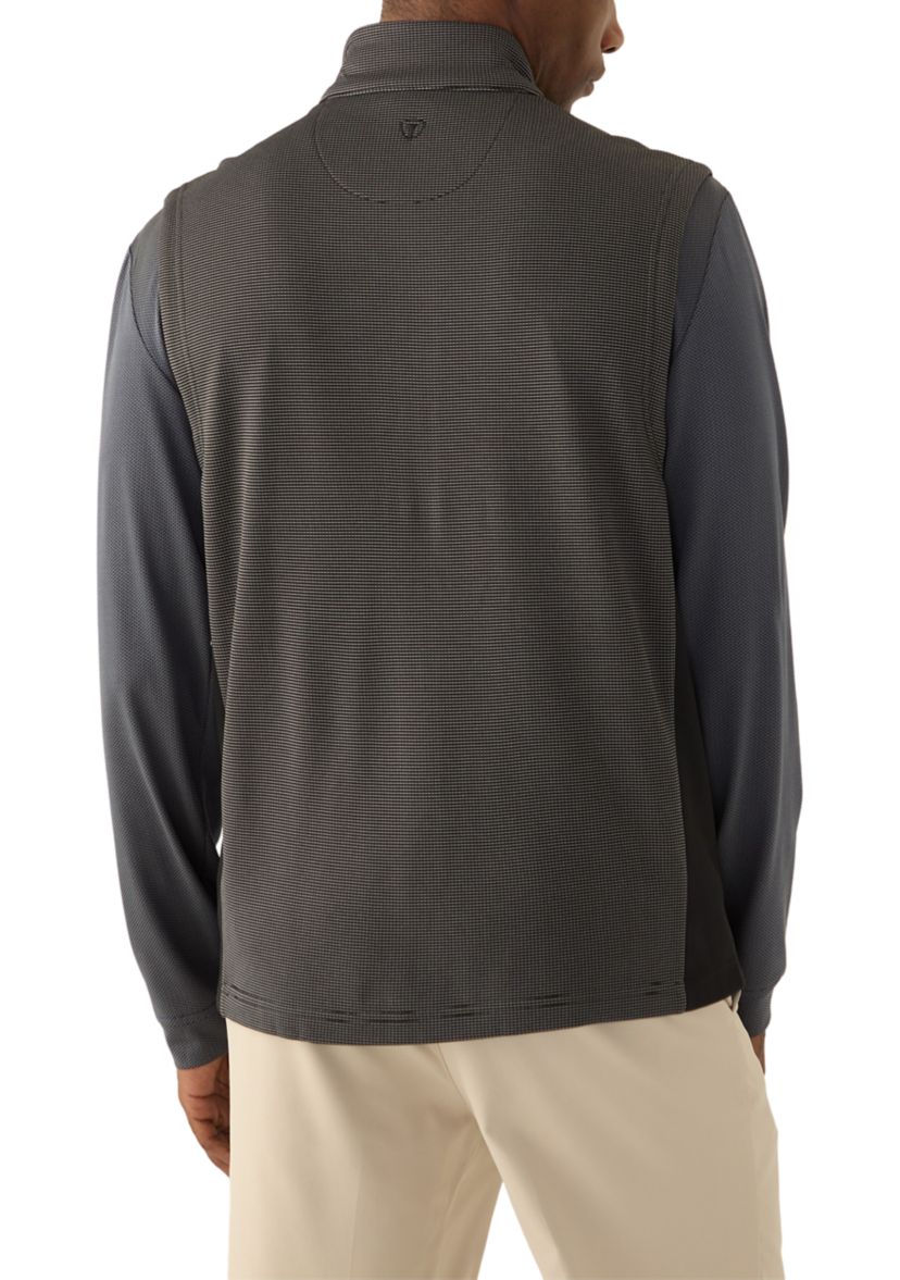Mens Full Zip Micro Jacquard Vest